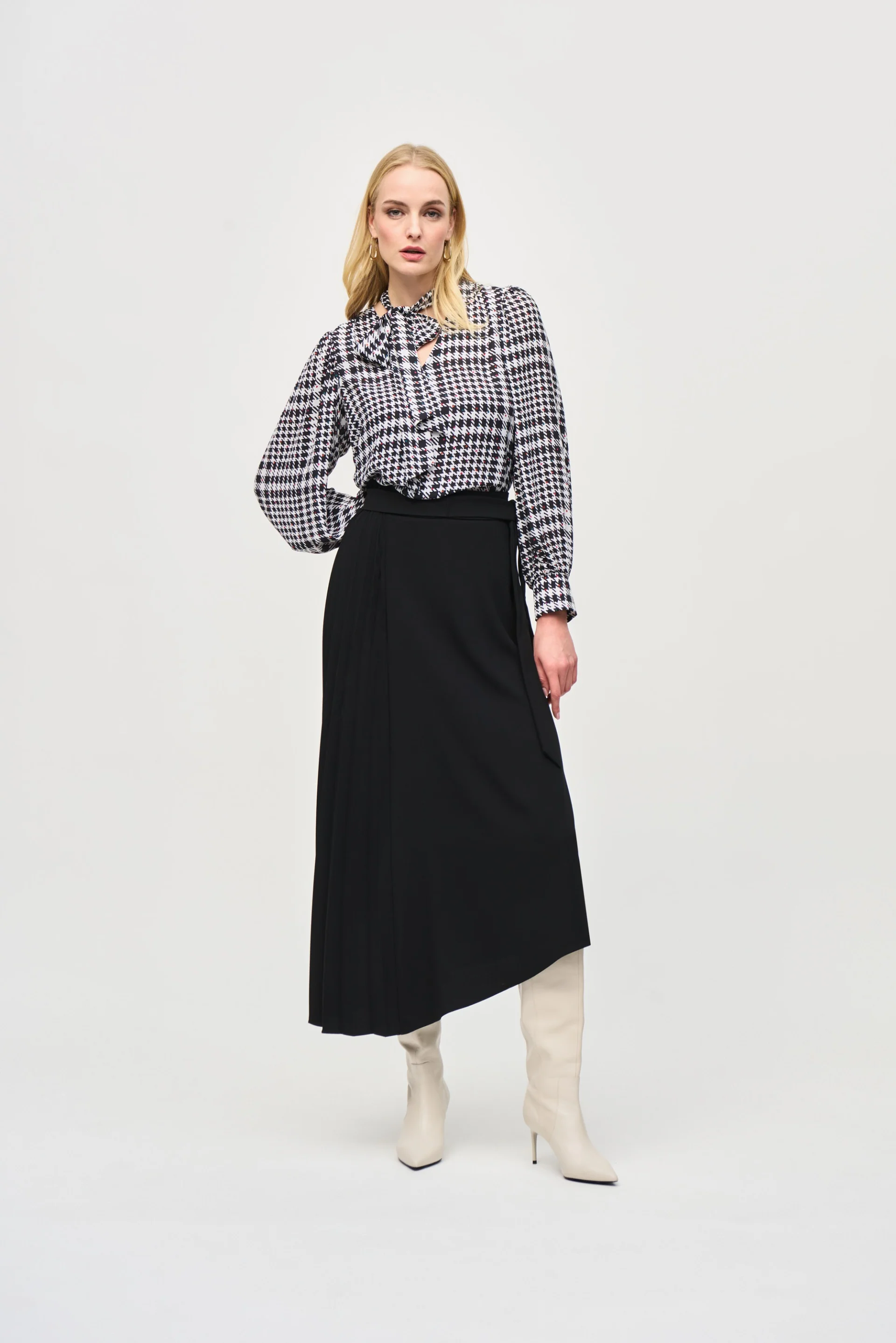 Joseph Ribkoff Black Asymmetrical Skirt Style 243117 - Image 4