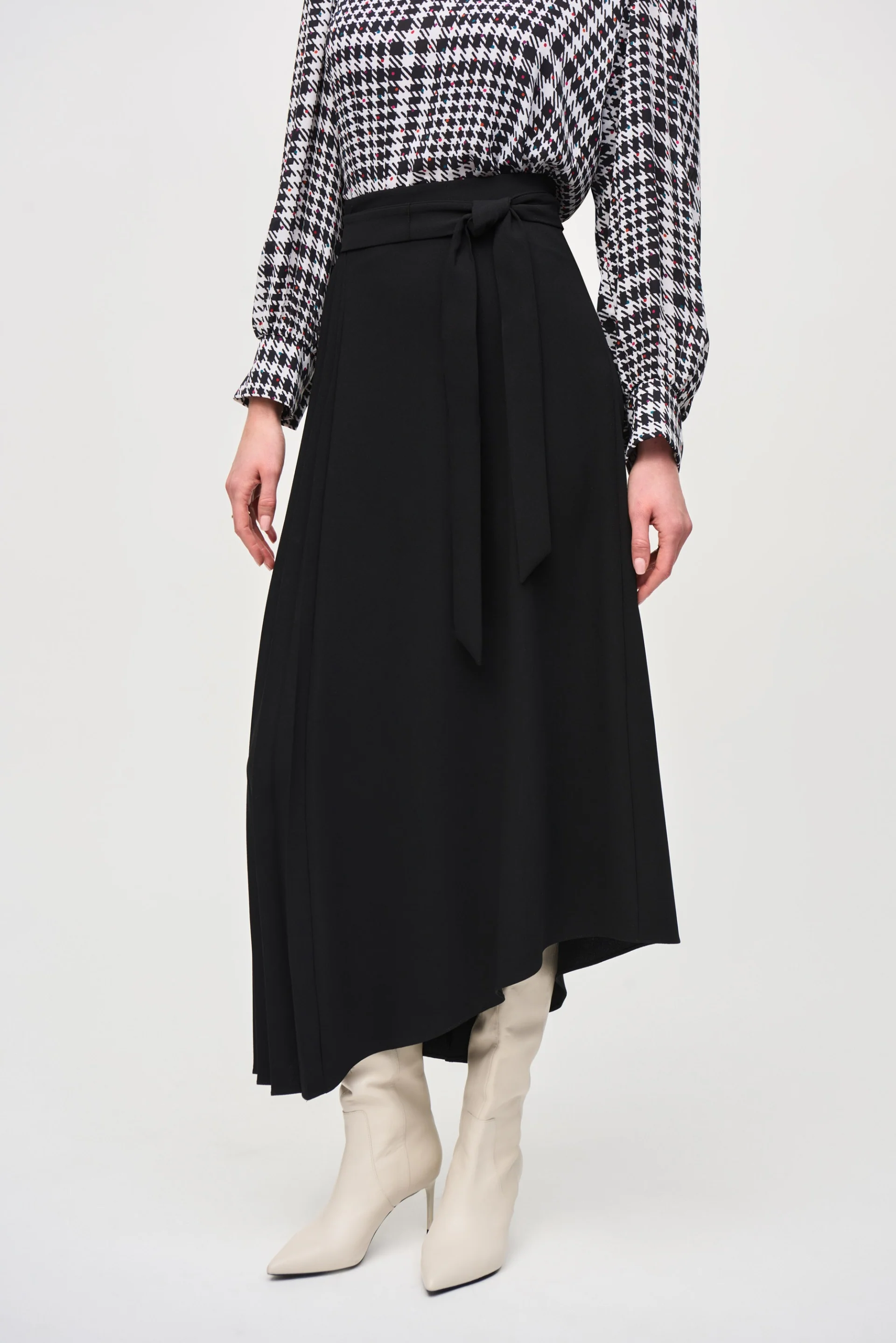 Joseph Ribkoff Black Asymmetrical Skirt Style 243117 - Image 5