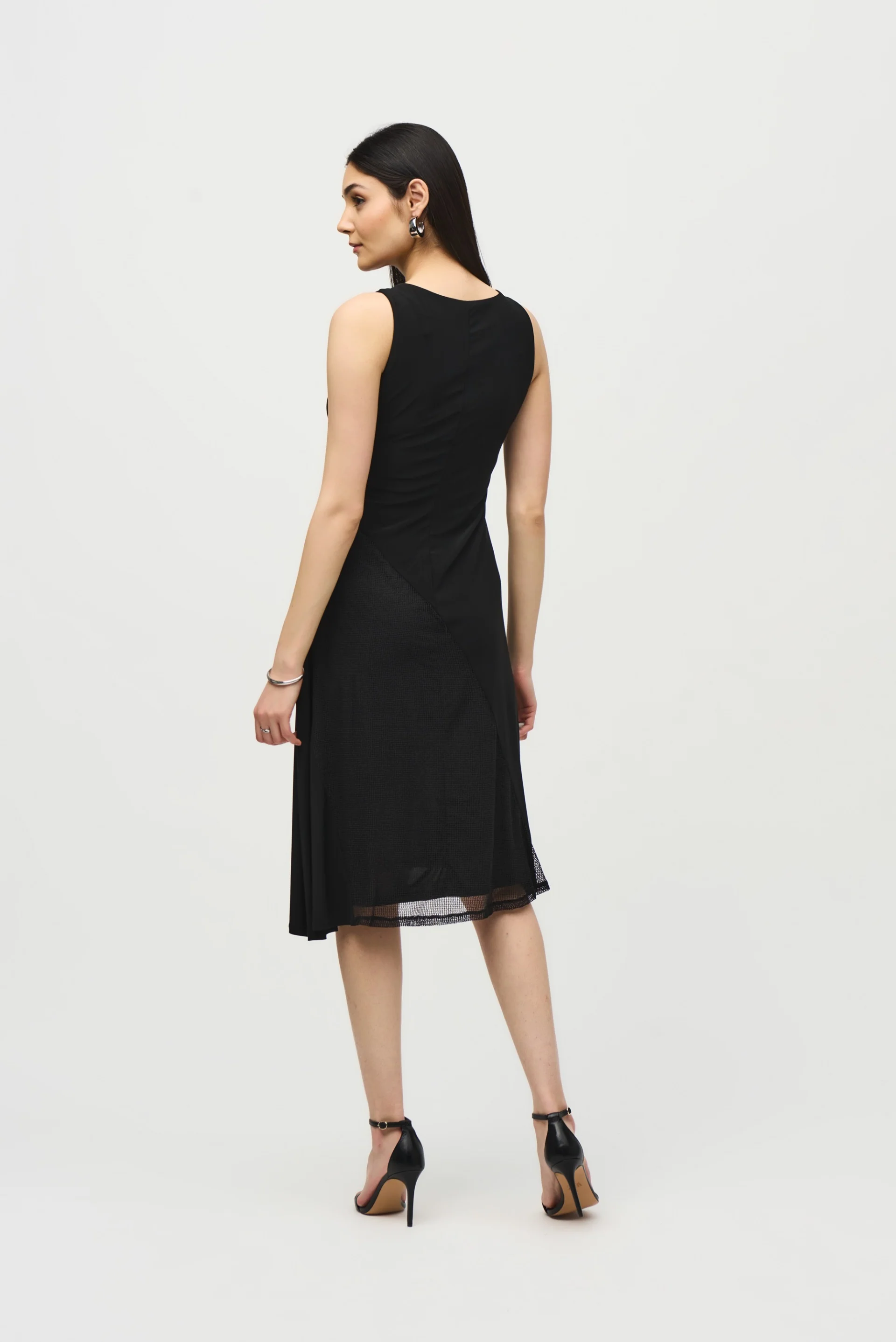Joseph Ribkoff Black Asymmetrical Sleeveless Dress Style 242110 - Image 3