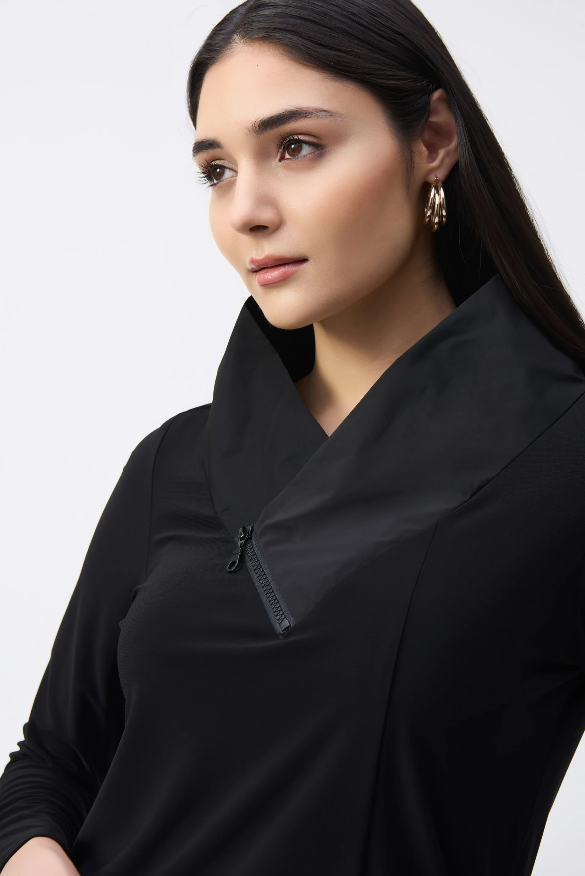 Joseph Ribkoff Black Asymmetrical Top Style 243065 - Image 3