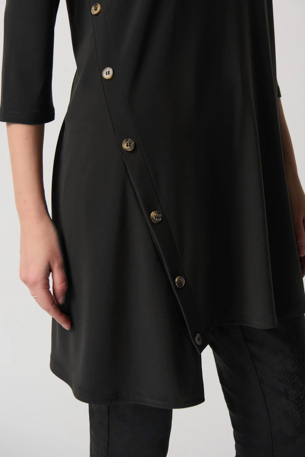 Joseph Ribkoff Black Asymmetrical Tunic Style 233153 - Image 3