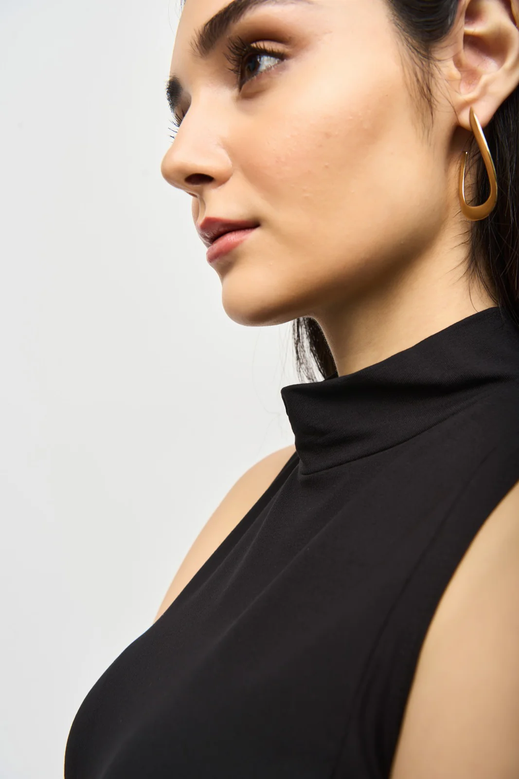 Joseph Ribkoff Black Bamboo Jersey Sleeveless Tunic Style 242182 - Image 3