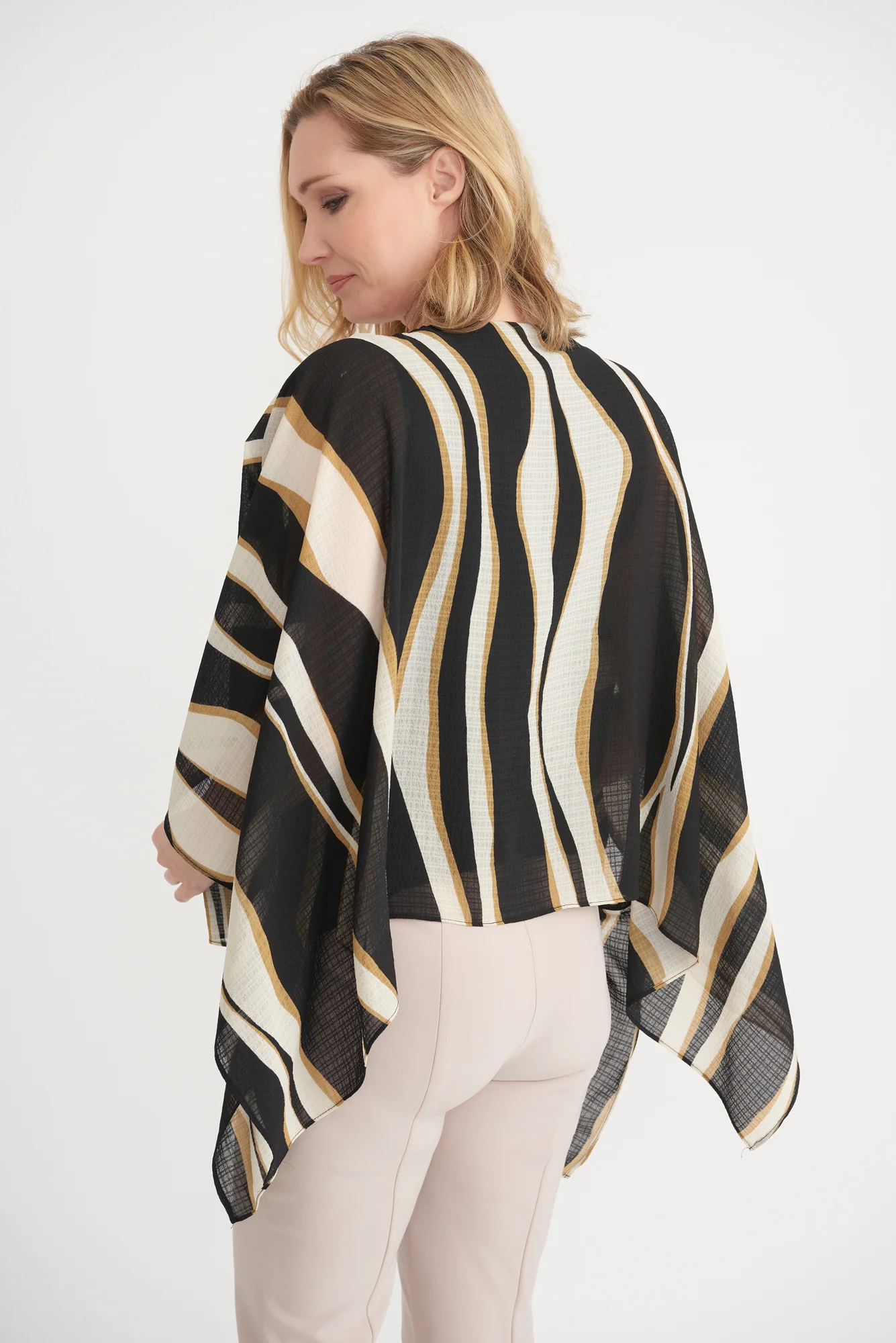 Joseph Ribkoff Black/Beige/Cream Top Style 203651 - Image 3