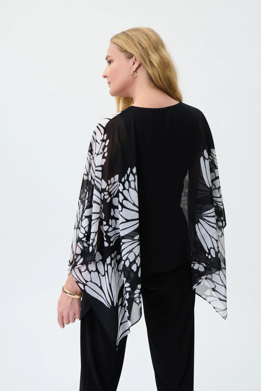 Joseph Ribkoff Black/Beige/Cream Top Style 231163 - Image 4
