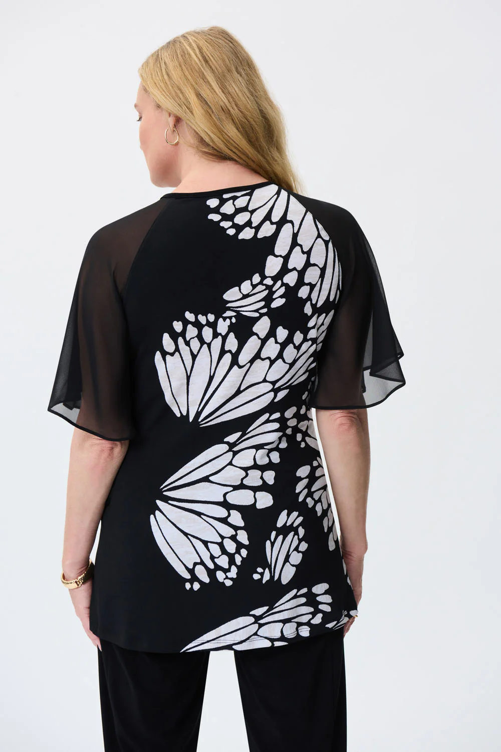 Joseph Ribkoff Black/Beige/Cream Tunic Style 231028 - Image 2
