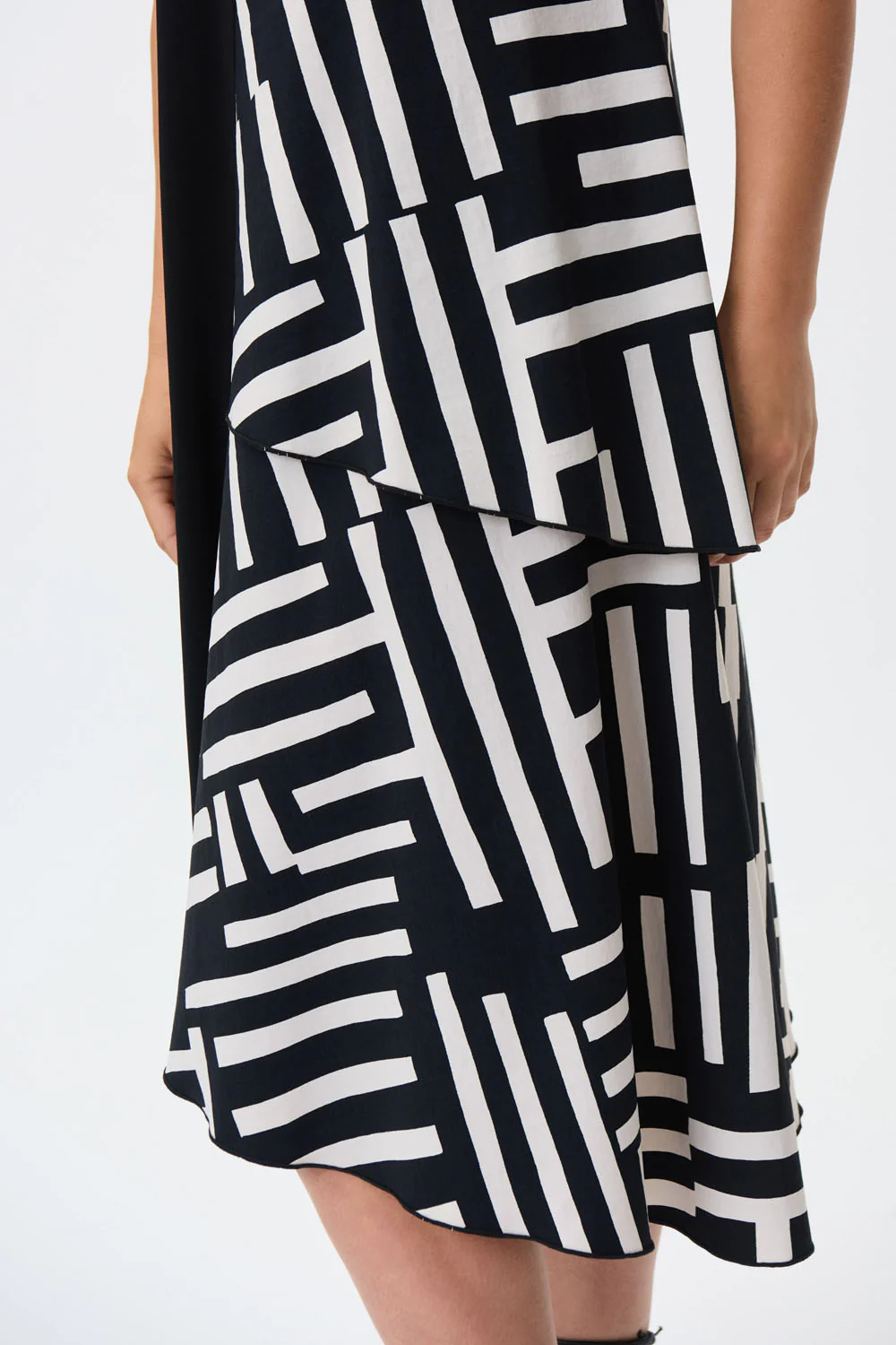 Joseph Ribkoff Black/Beige Dress Style 231110 - Image 4