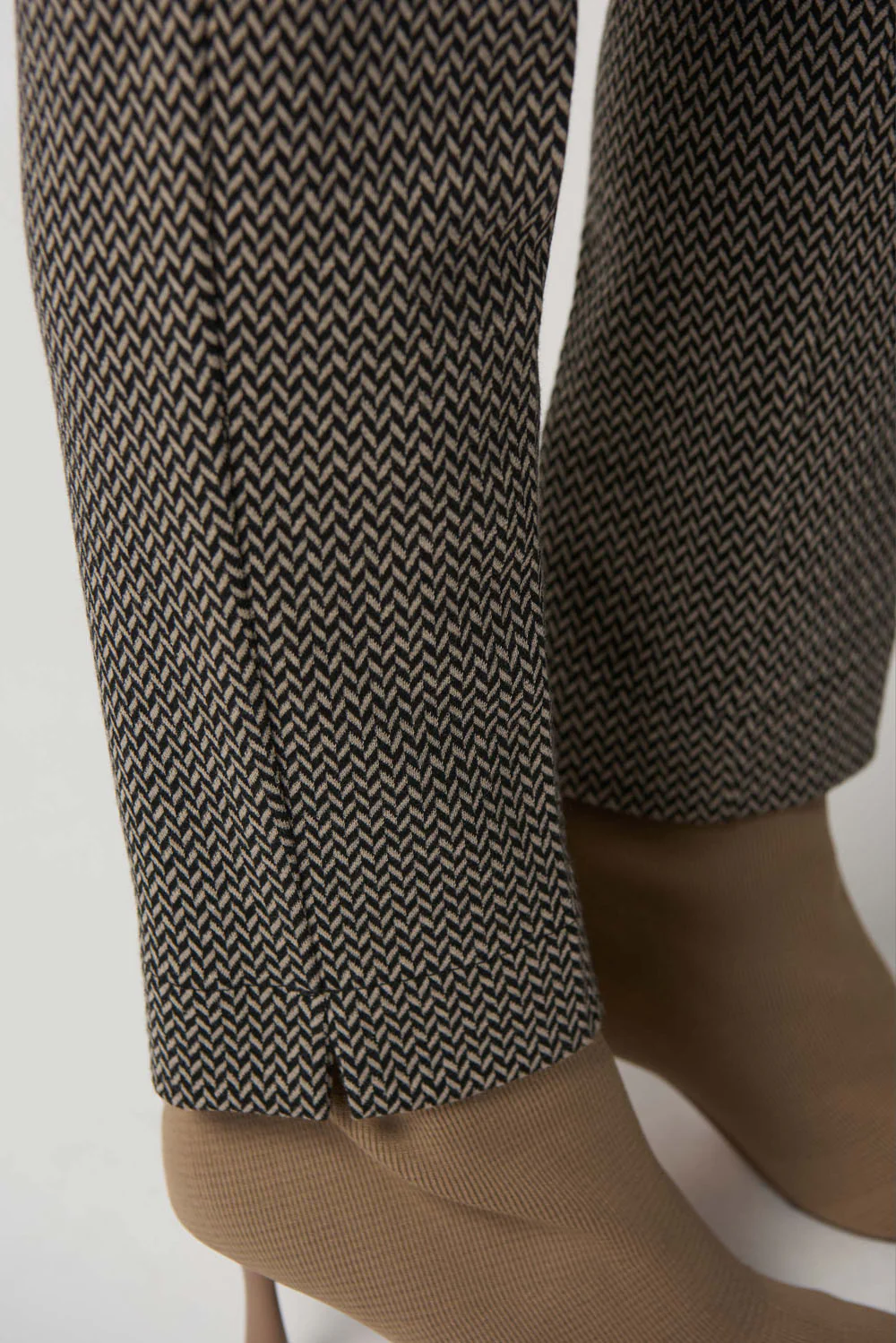 Joseph Ribkoff Black/Beige Geometric Print Slim-Fit Pants Style 233193 - Image 2