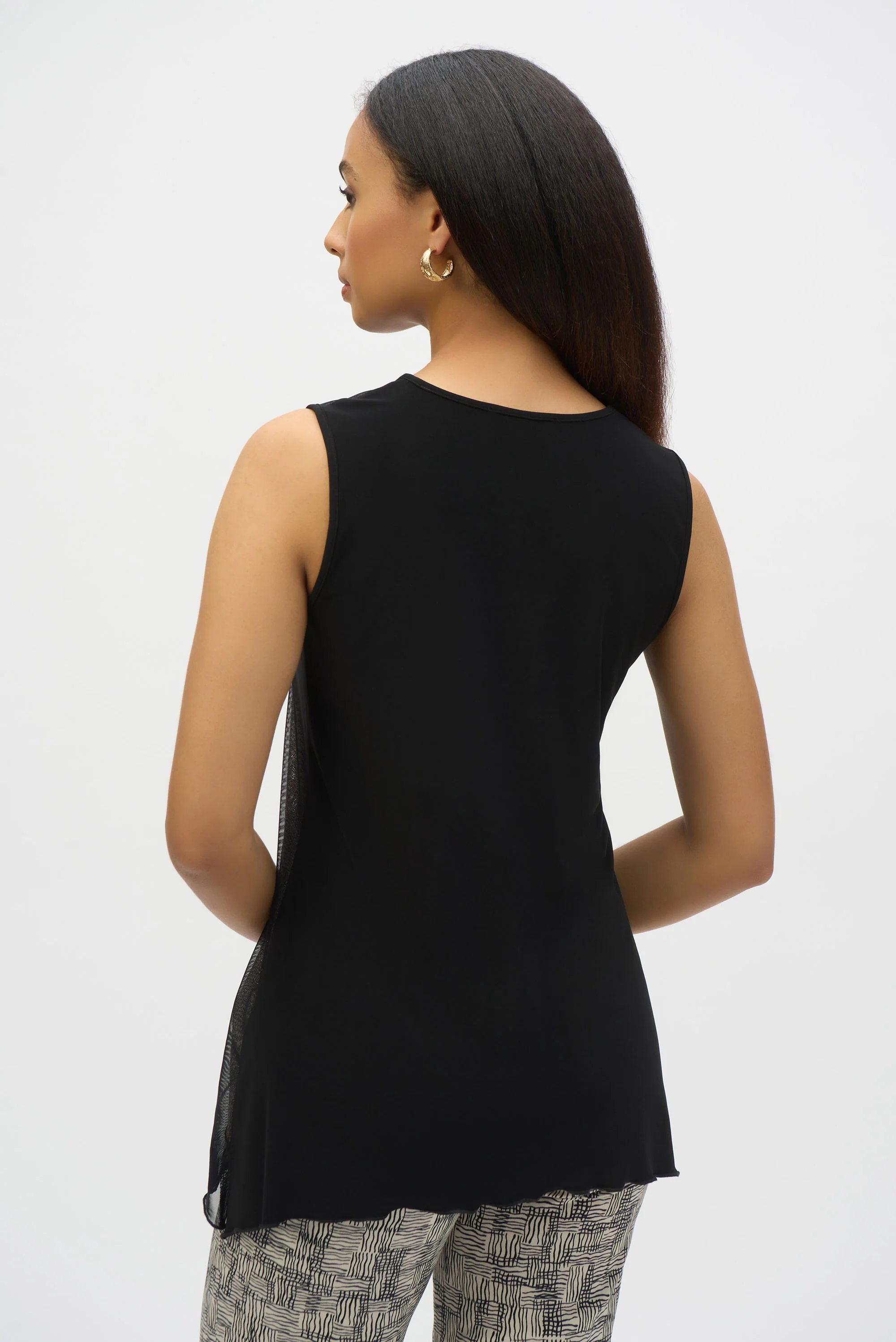 Joseph Ribkoff Black/Beige/Gold Flared Tunic Style 252133 - Image 2