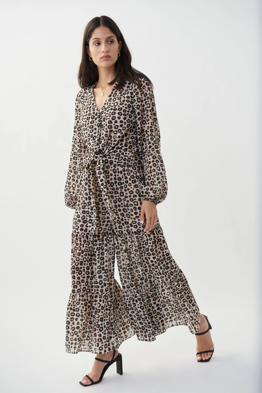 Joseph Ribkoff Black/Beige Leopard Print Pant Style 222034