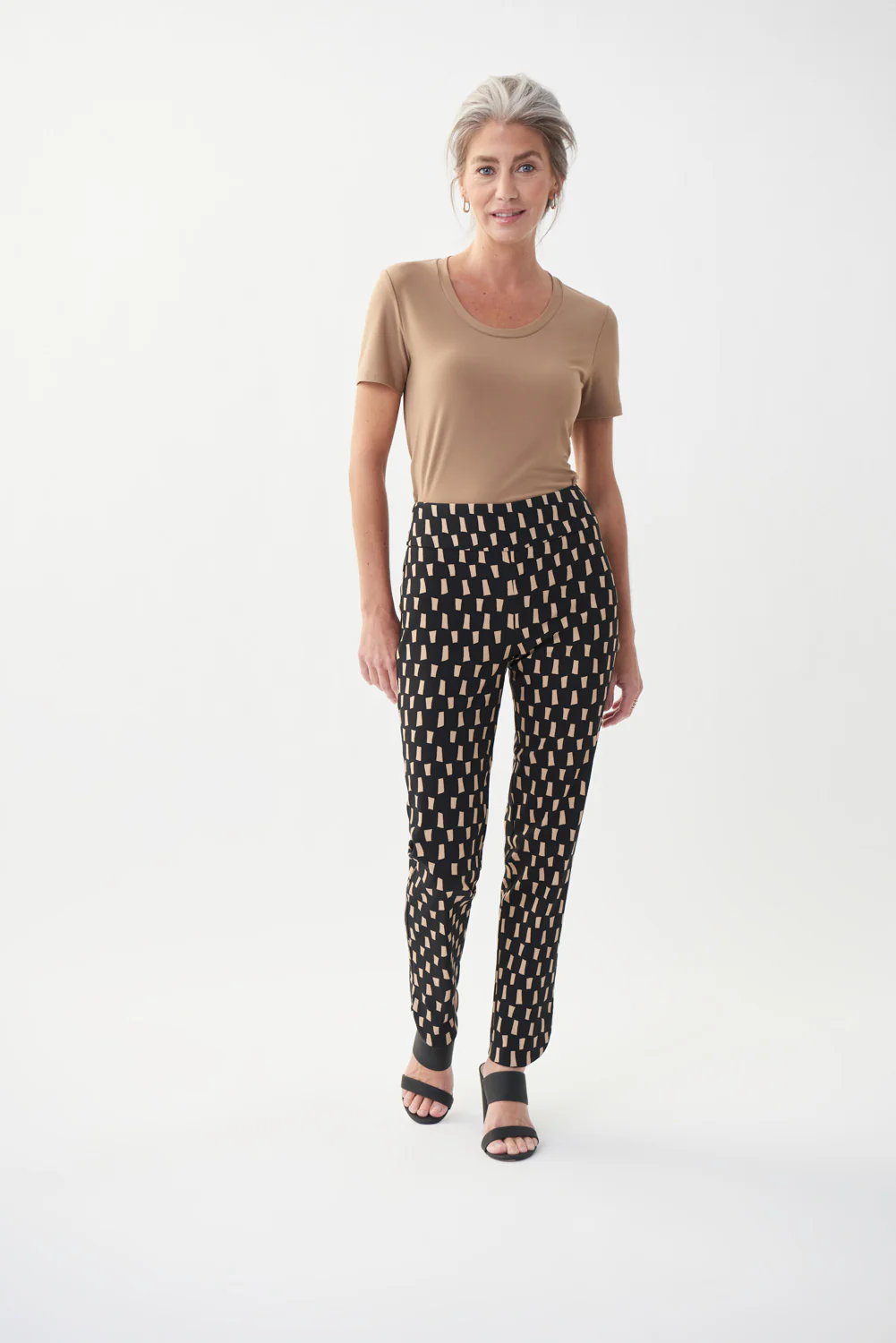 Joseph Ribkoff Black/Beige Pant Style 222141 - Image 2