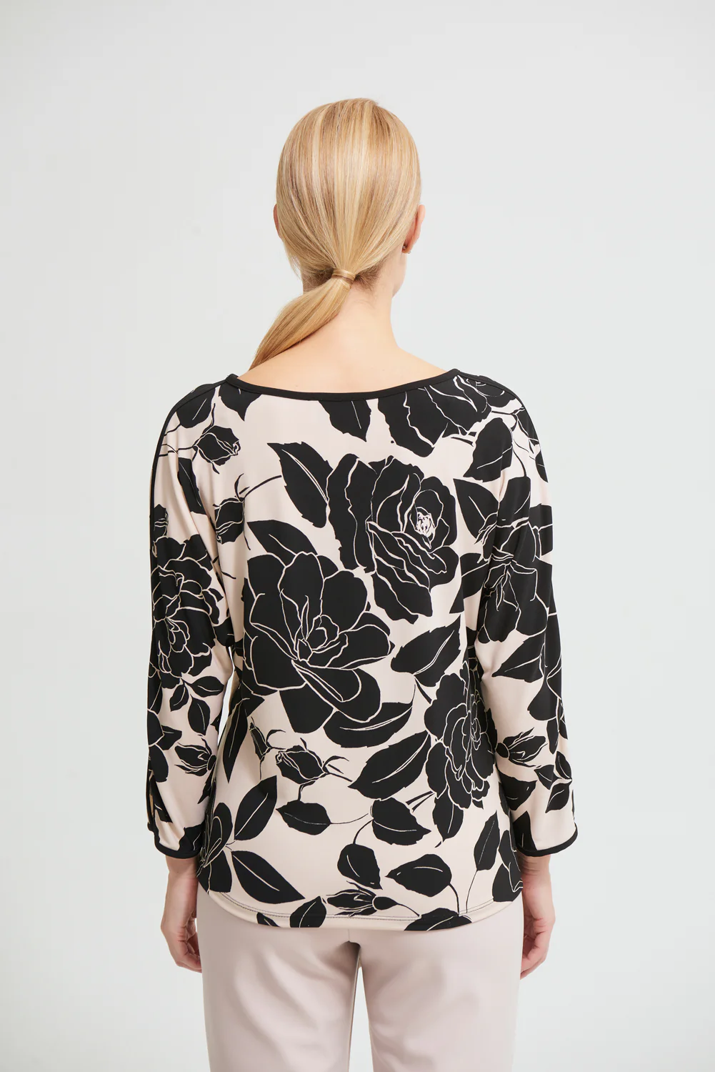 Joseph Ribkoff Black/Beige Top Style 213571 - Image 2
