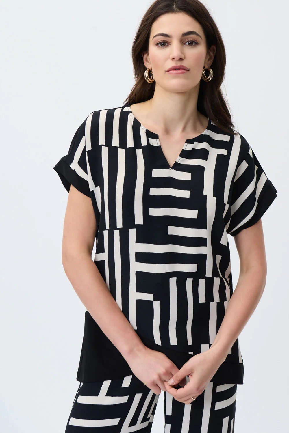 Joseph Ribkoff Black/Beige Top Style 231157