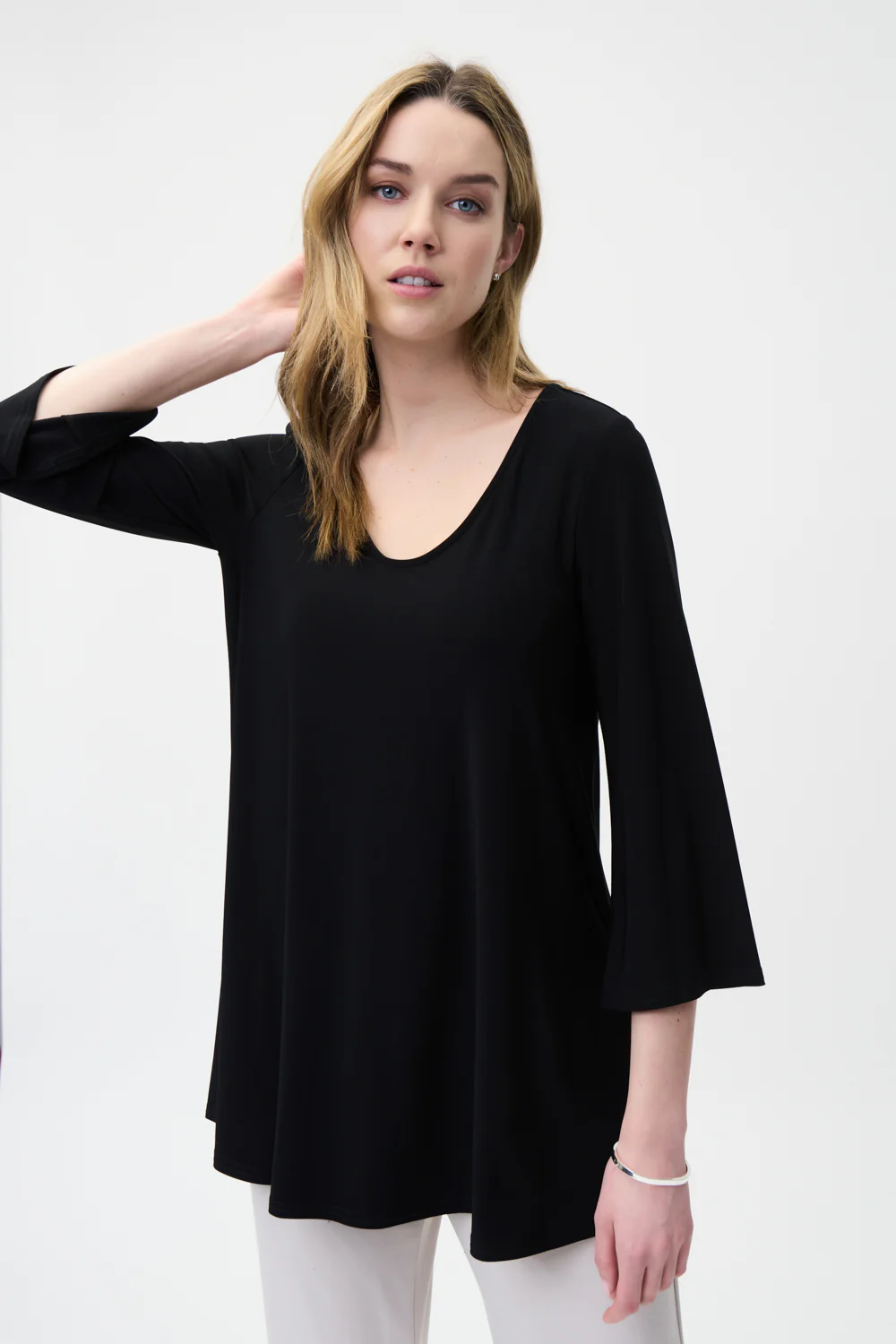 Joseph Ribkoff Black Bell Sleeve Top Style 221195 - Image 2
