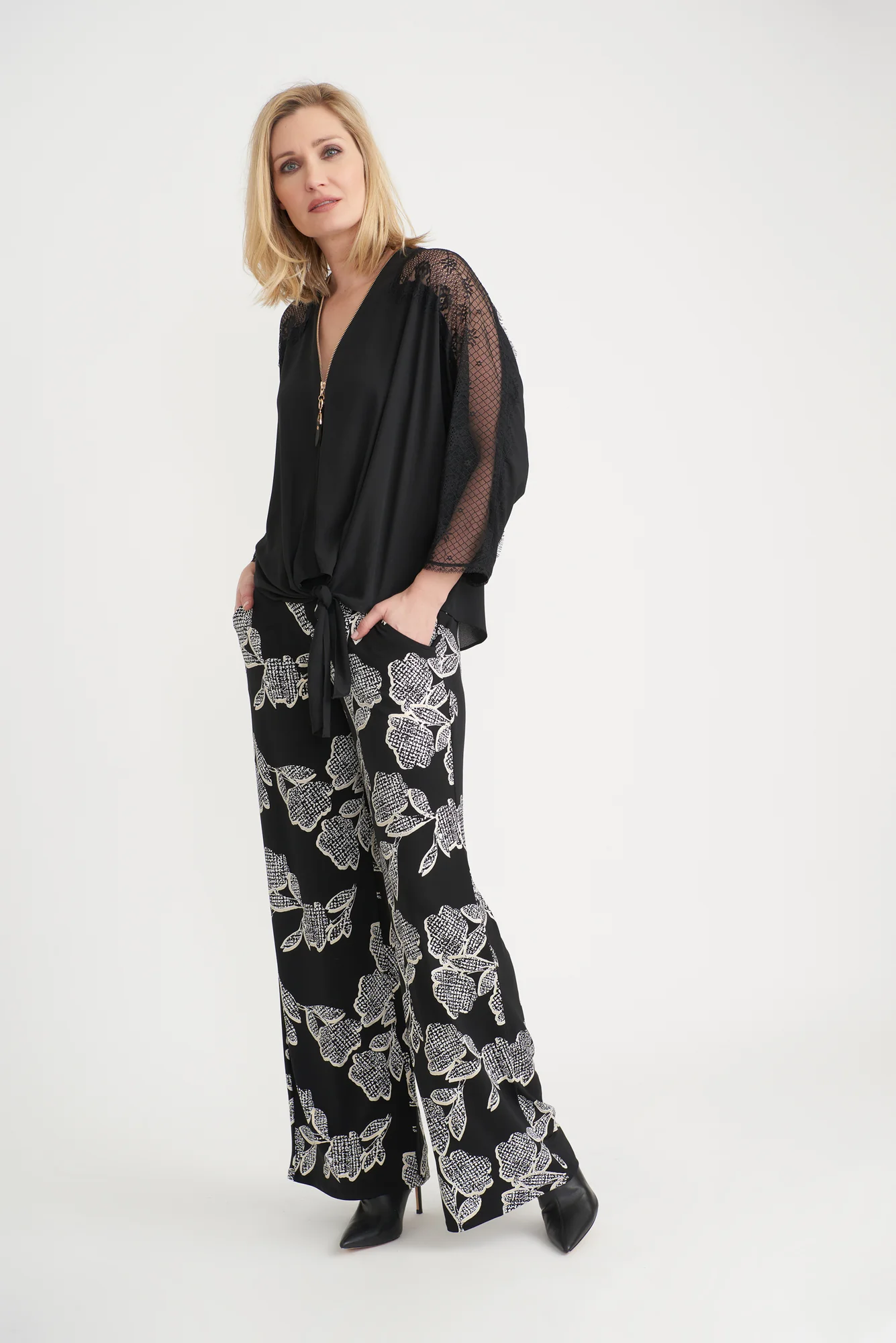 Joseph Ribkoff Black Blouse Style 203685 - Image 4