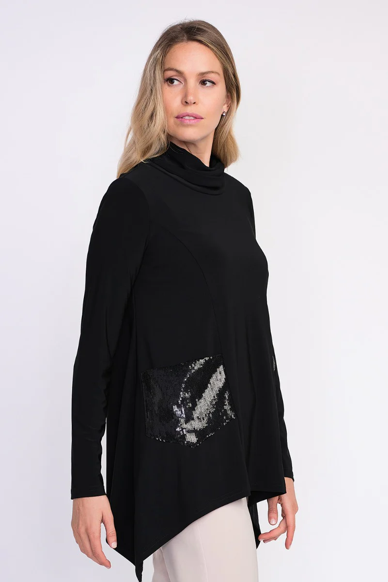 Joseph Ribkoff Black Tunic Style 204246 - Image 2