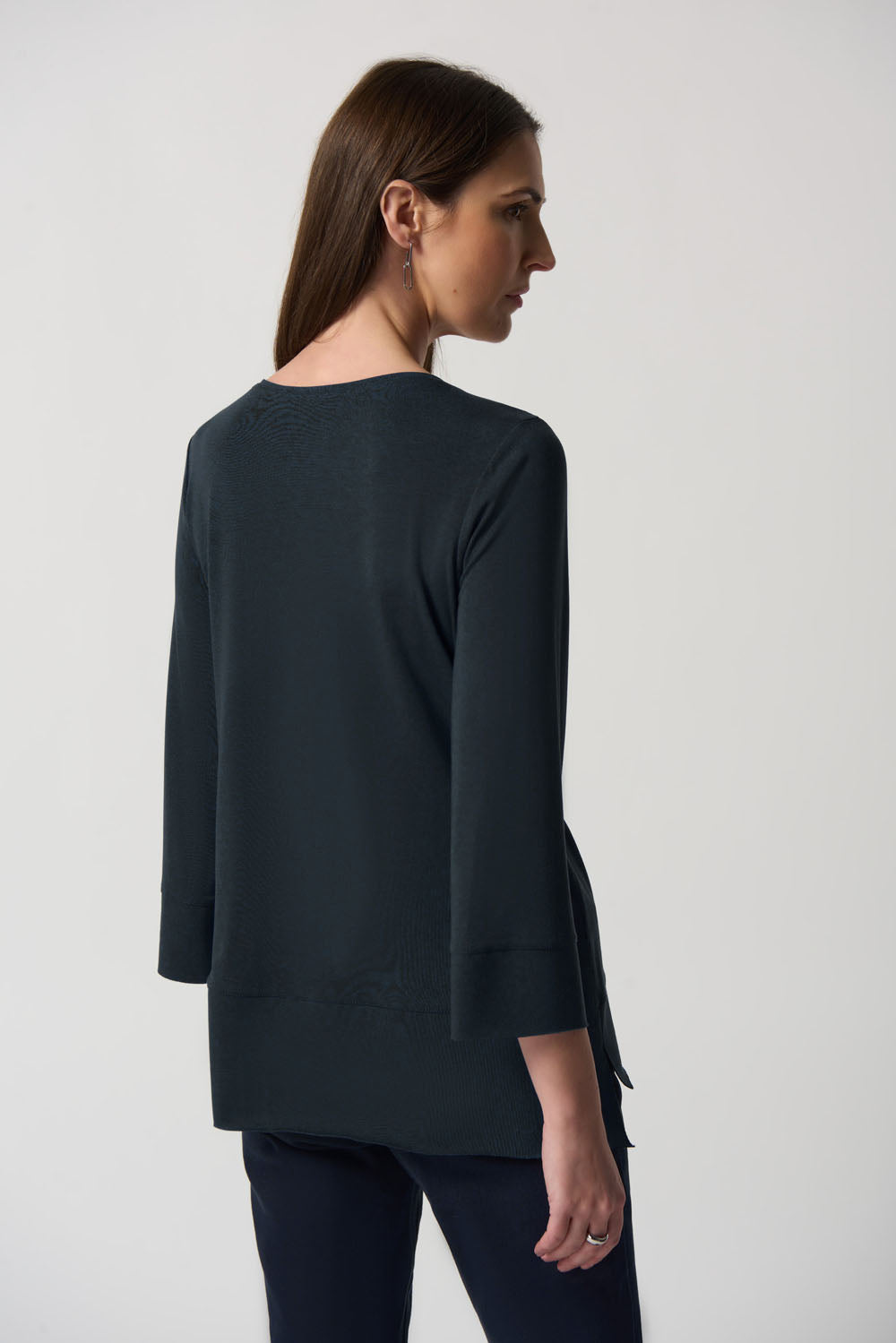 Joseph Ribkoff Black Boxy Jersey Top Style 233049 - Image 3