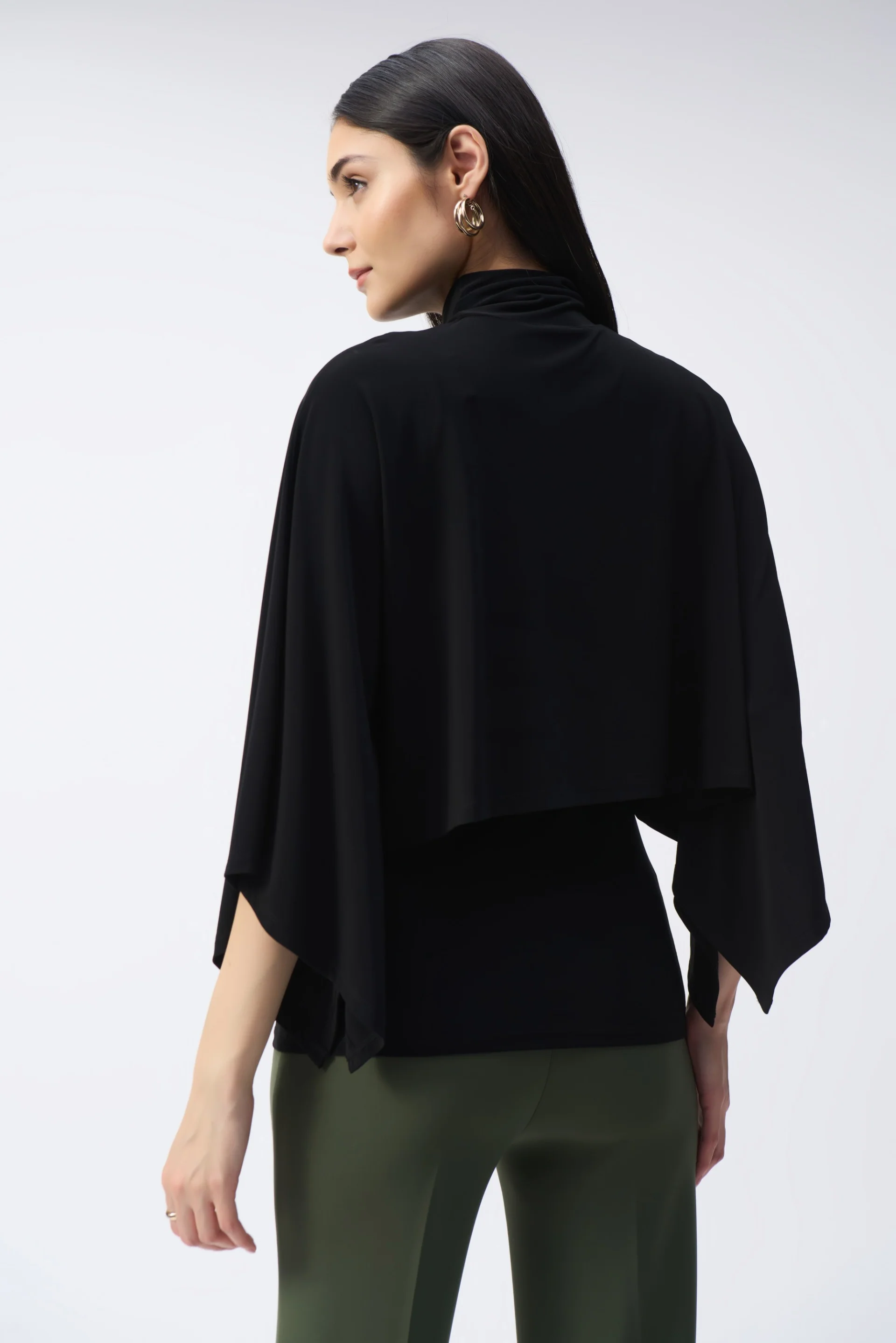 Joseph Ribkoff Black Boxy Layered Tunic Style 243020 - Image 2