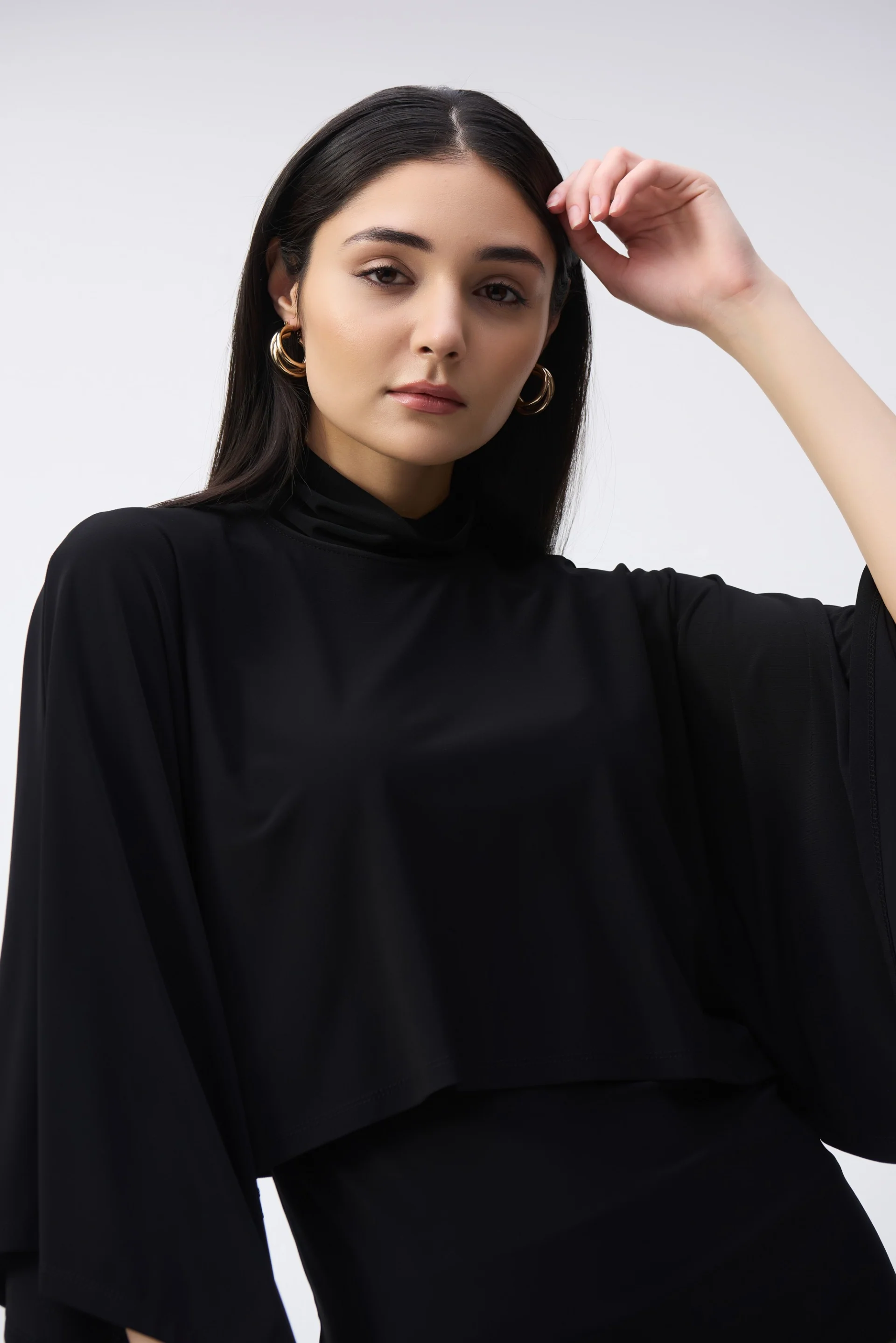Joseph Ribkoff Black Boxy Layered Tunic Style 243020 - Image 3