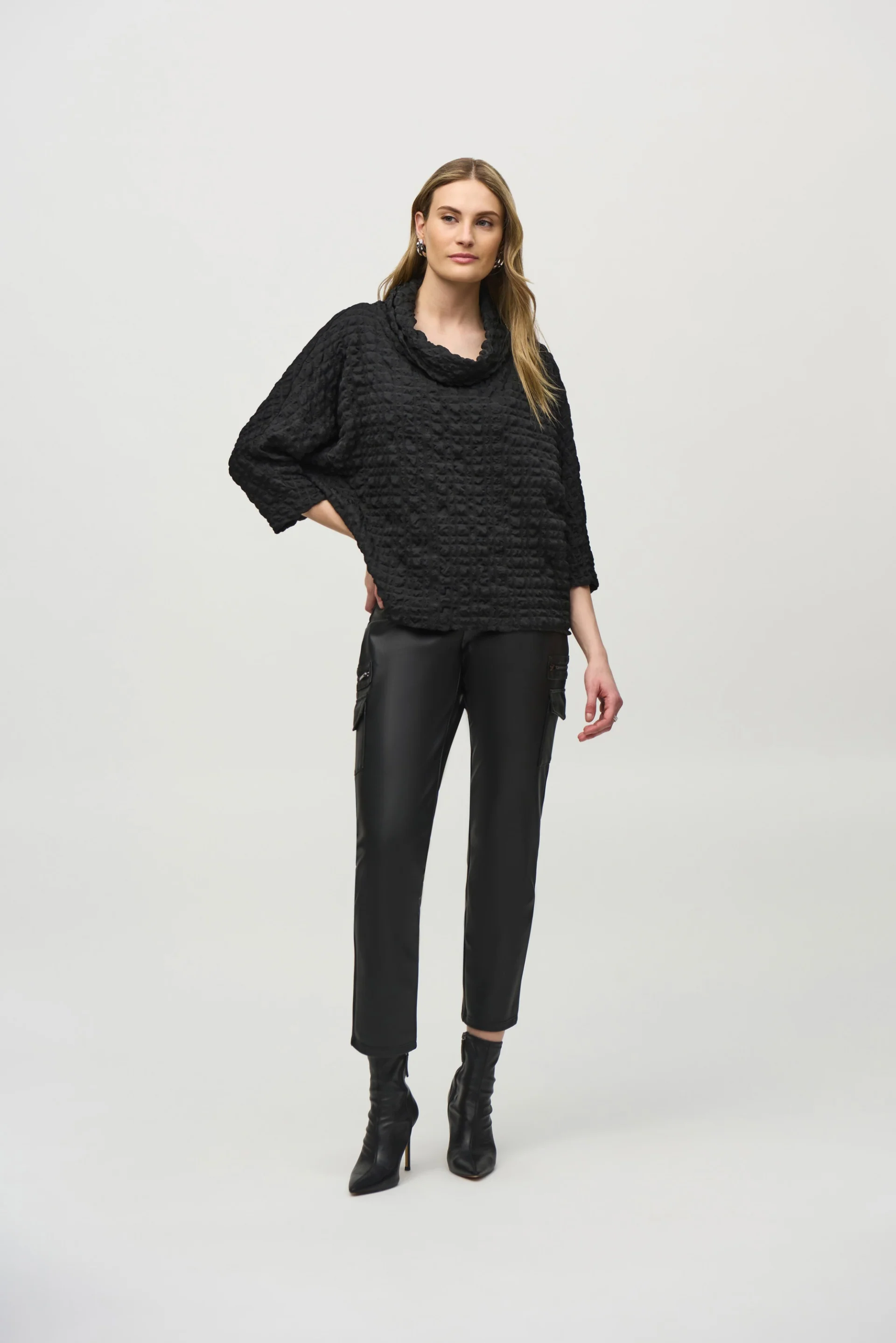 Joseph Ribkoff Black Boxy Top Style 244069 - Image 3