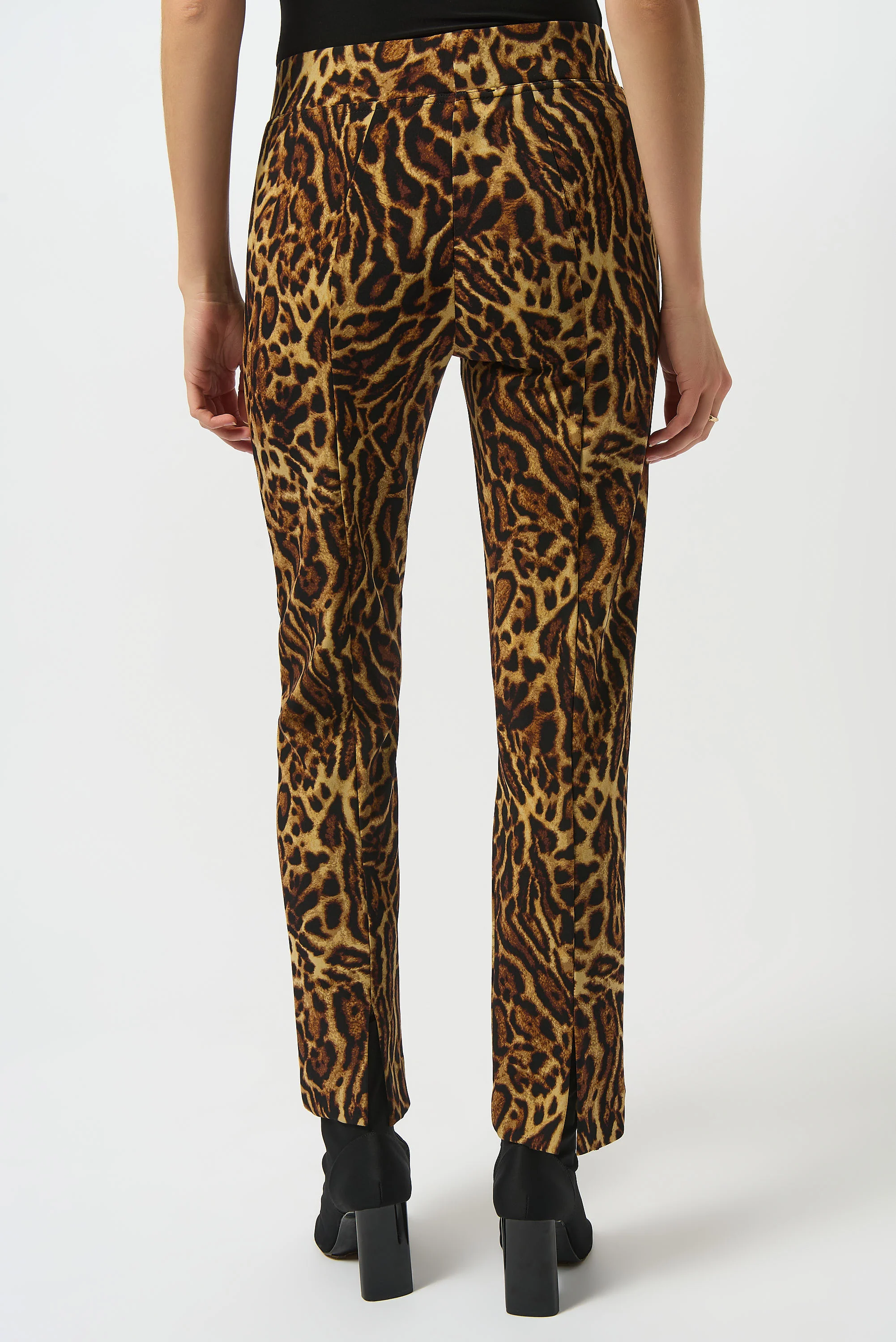 Joseph Ribkoff Black/Brown Animal Print Straight Pants Style 253269 - Image 2