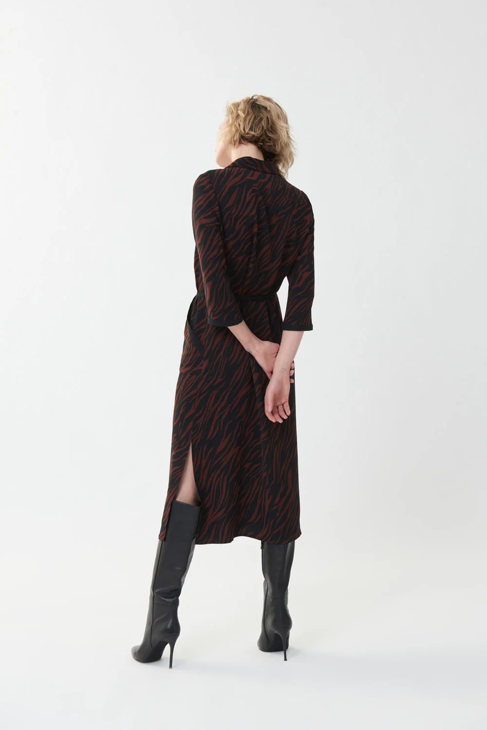 Joseph Ribkoff Black/Brown Dress Style 223133 - Image 4