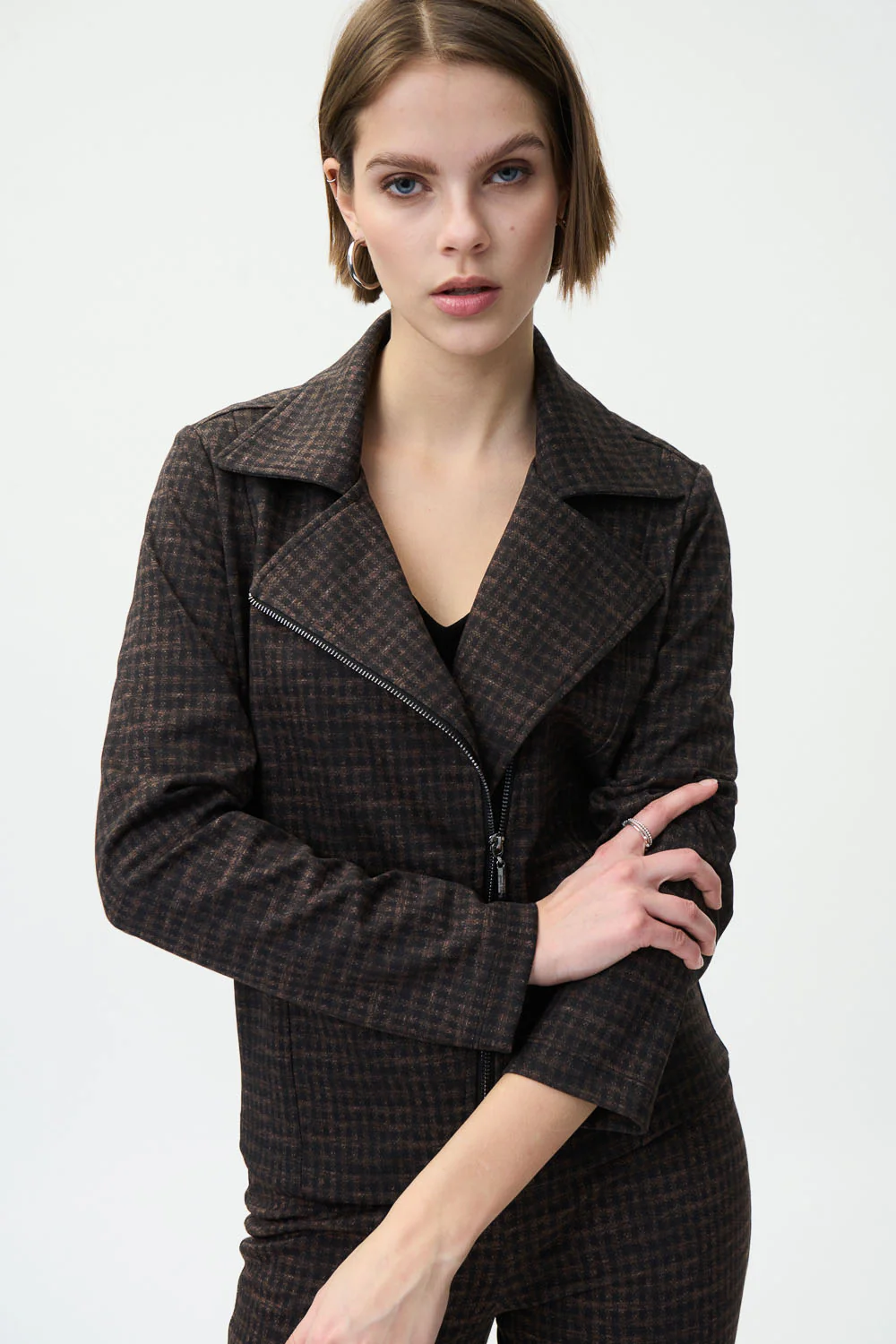 Joseph Ribkoff Black/Brown Jacket Style 224149 - Image 2