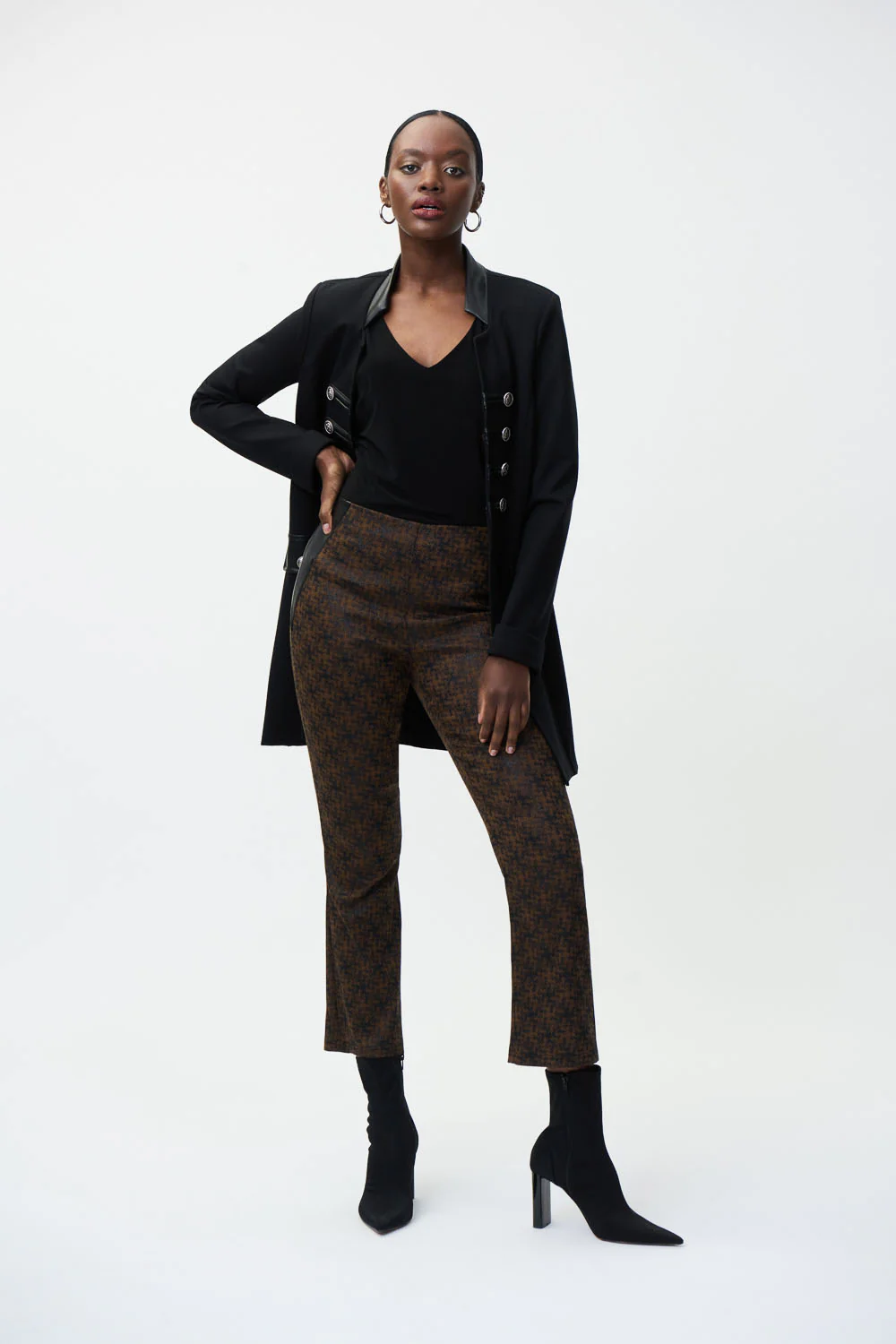 Joseph Ribkoff Black/Brown Pants Style 224058 - Image 2