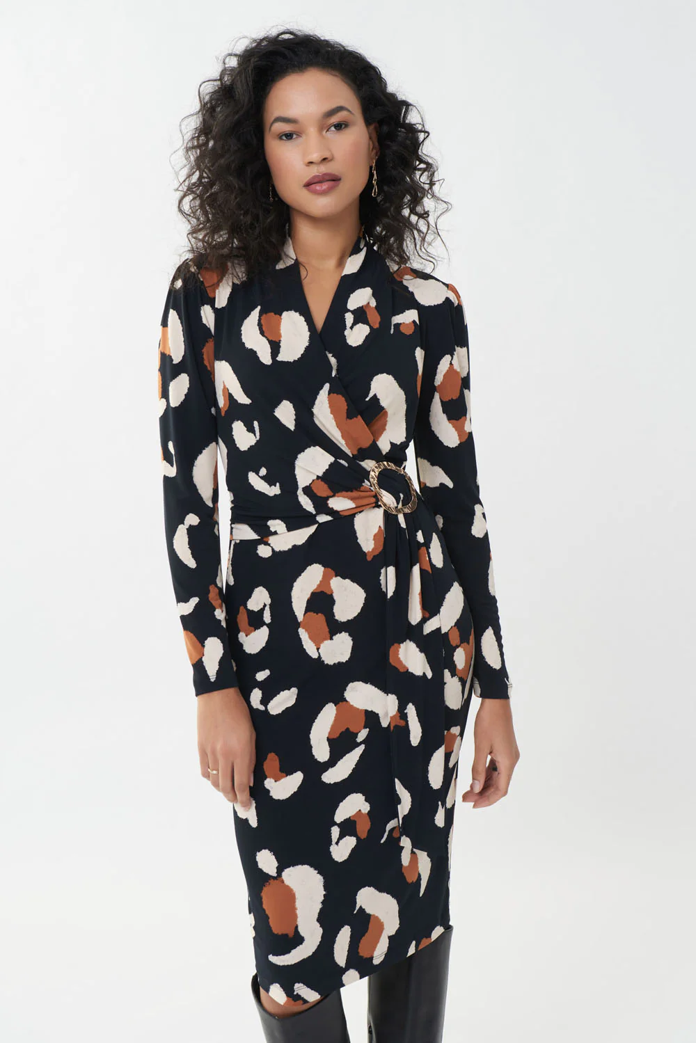 Joseph Ribkoff Black/Multi Dress Style 223036 - Image 2