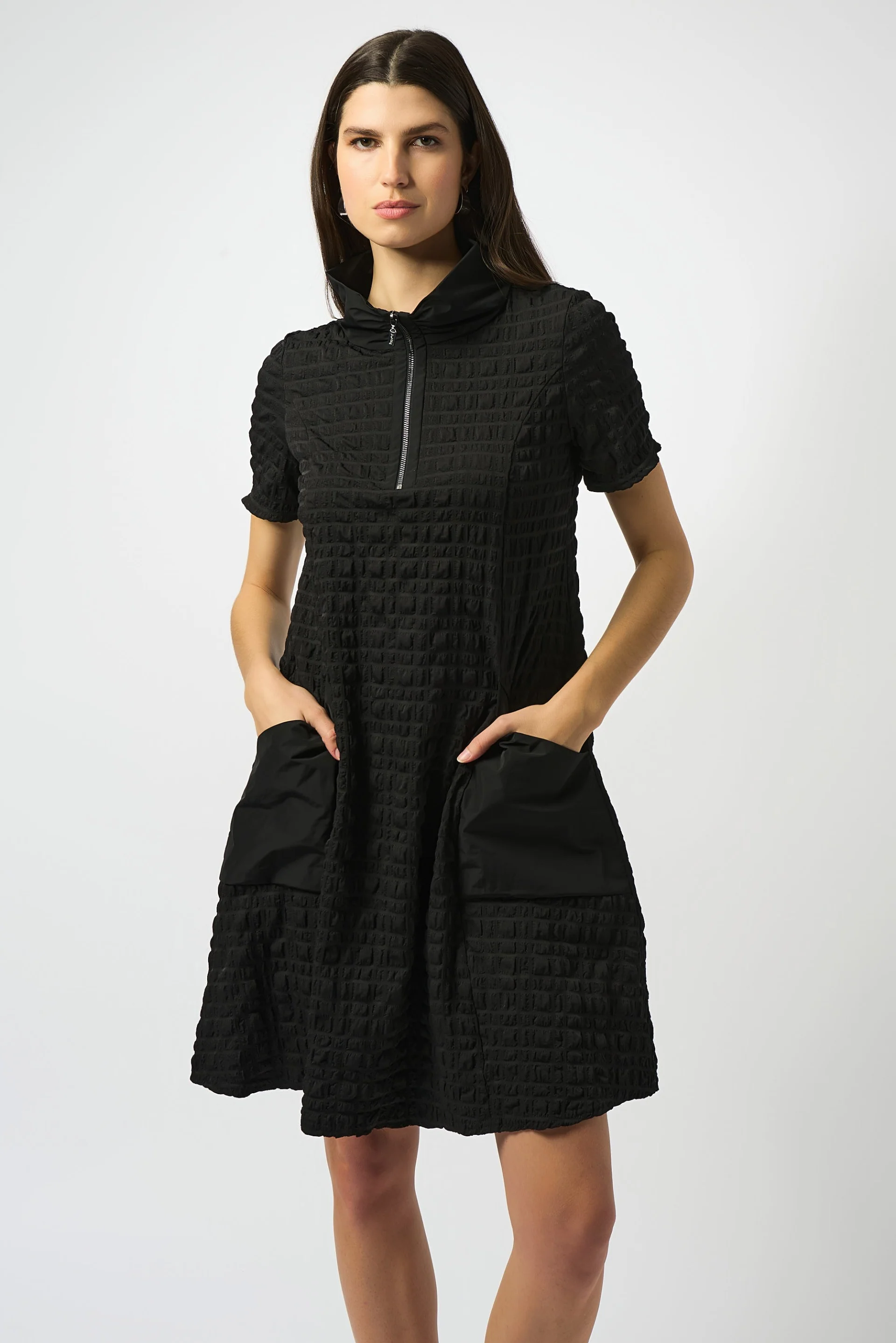 Joseph Ribkoff Bubble Jacquard A-Line Dress Style 251084 - Image 2