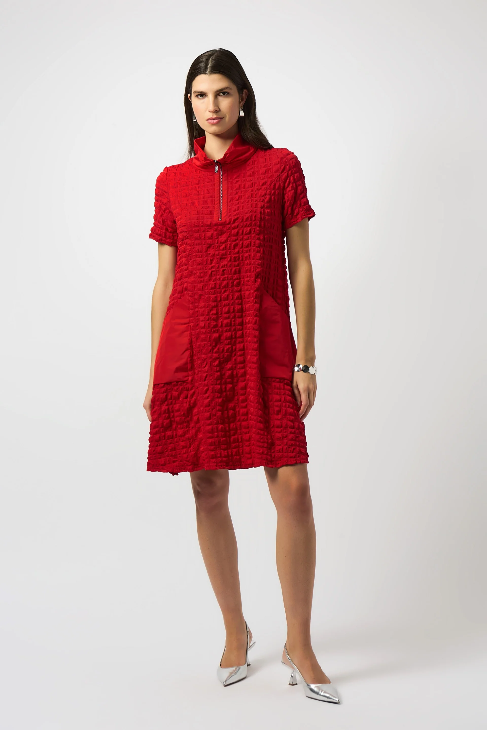 Joseph Ribkoff Bubble Jacquard A-Line Dress Style 251084 - Image 5