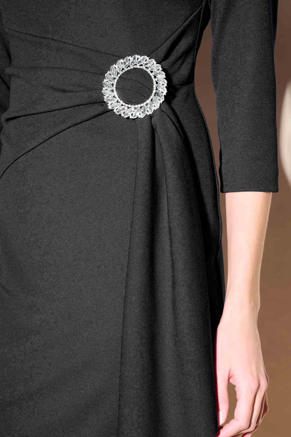 Joseph Ribkoff Black Buckle Sheath Dress Style 233702 - Image 2