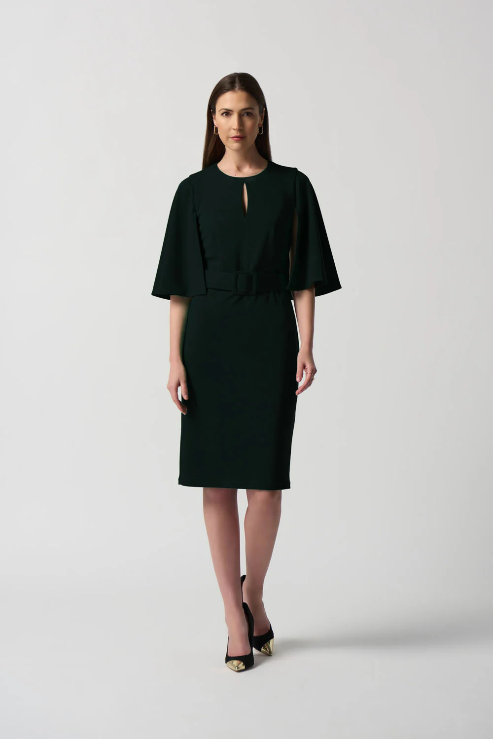 Joseph Ribkoff Black Butterfly Sleeve Sheath Dress Style 233094