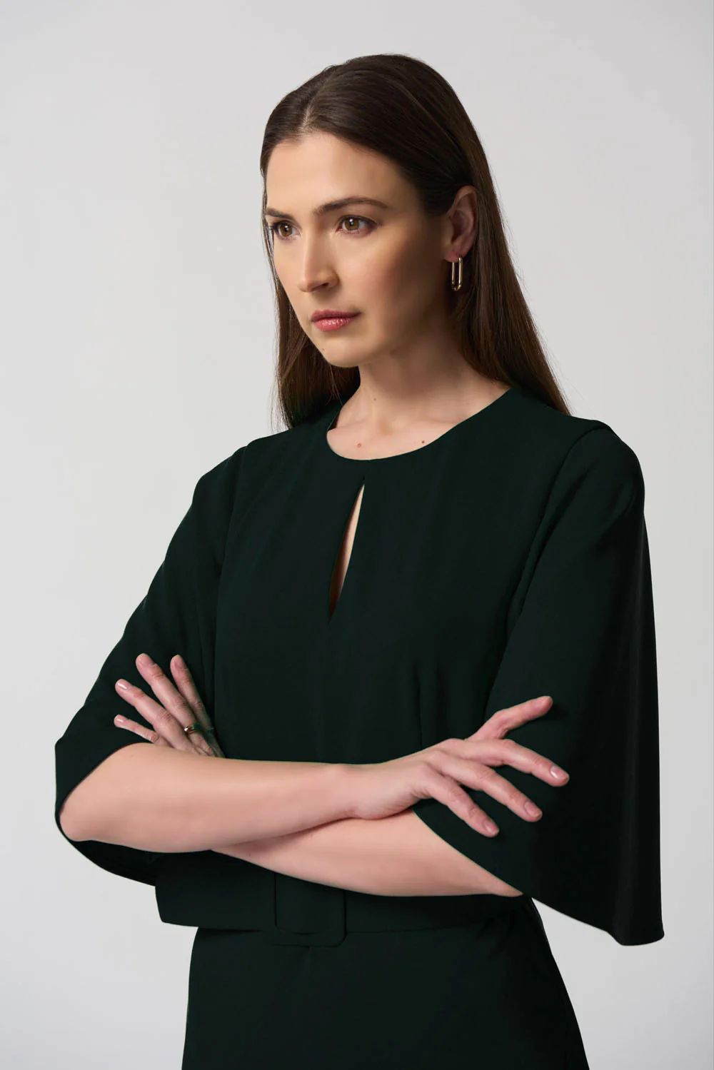 Joseph Ribkoff Black Butterfly Sleeve Sheath Dress Style 233094 - Image 3