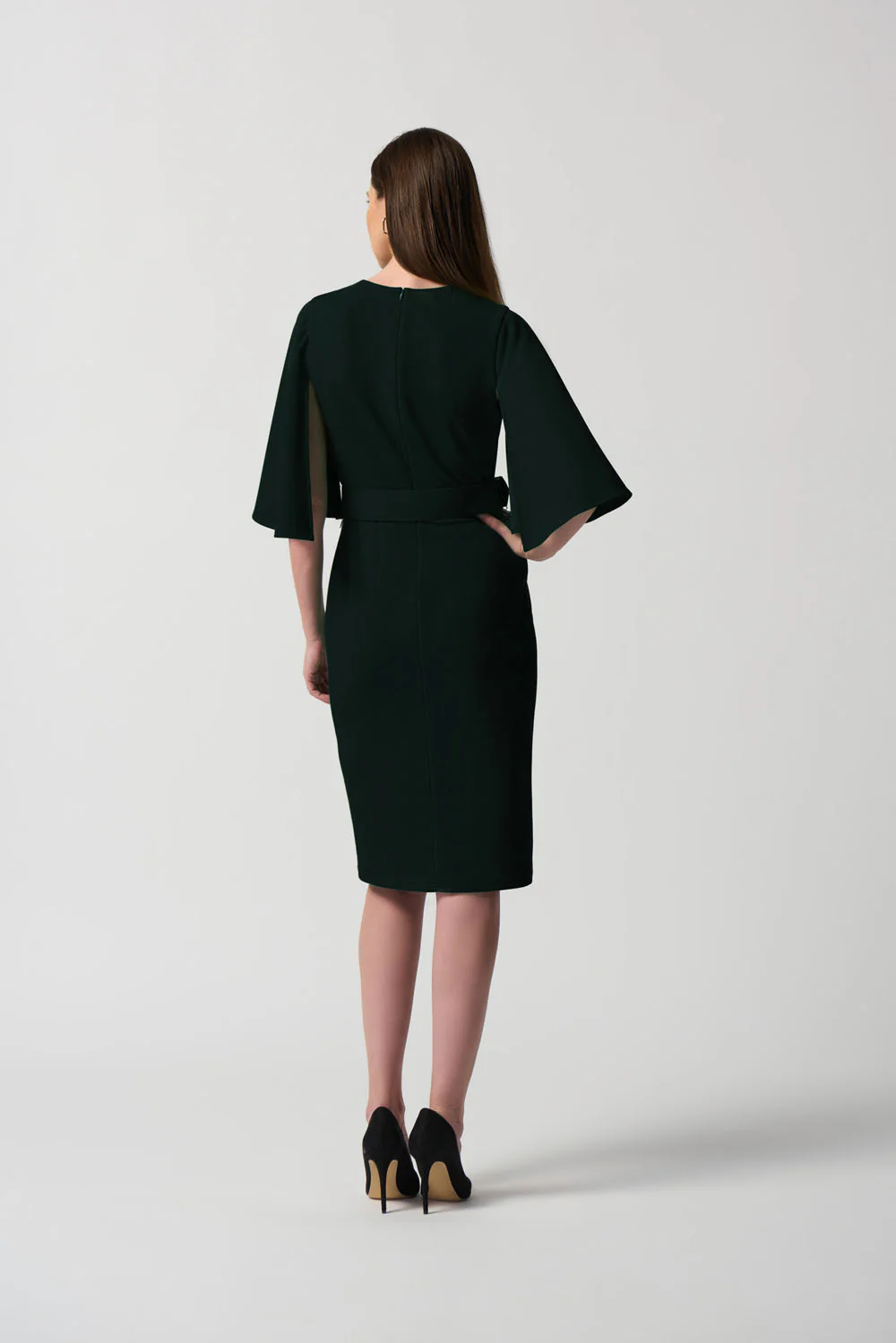 Joseph Ribkoff Black Butterfly Sleeve Sheath Dress Style 233094 - Image 4