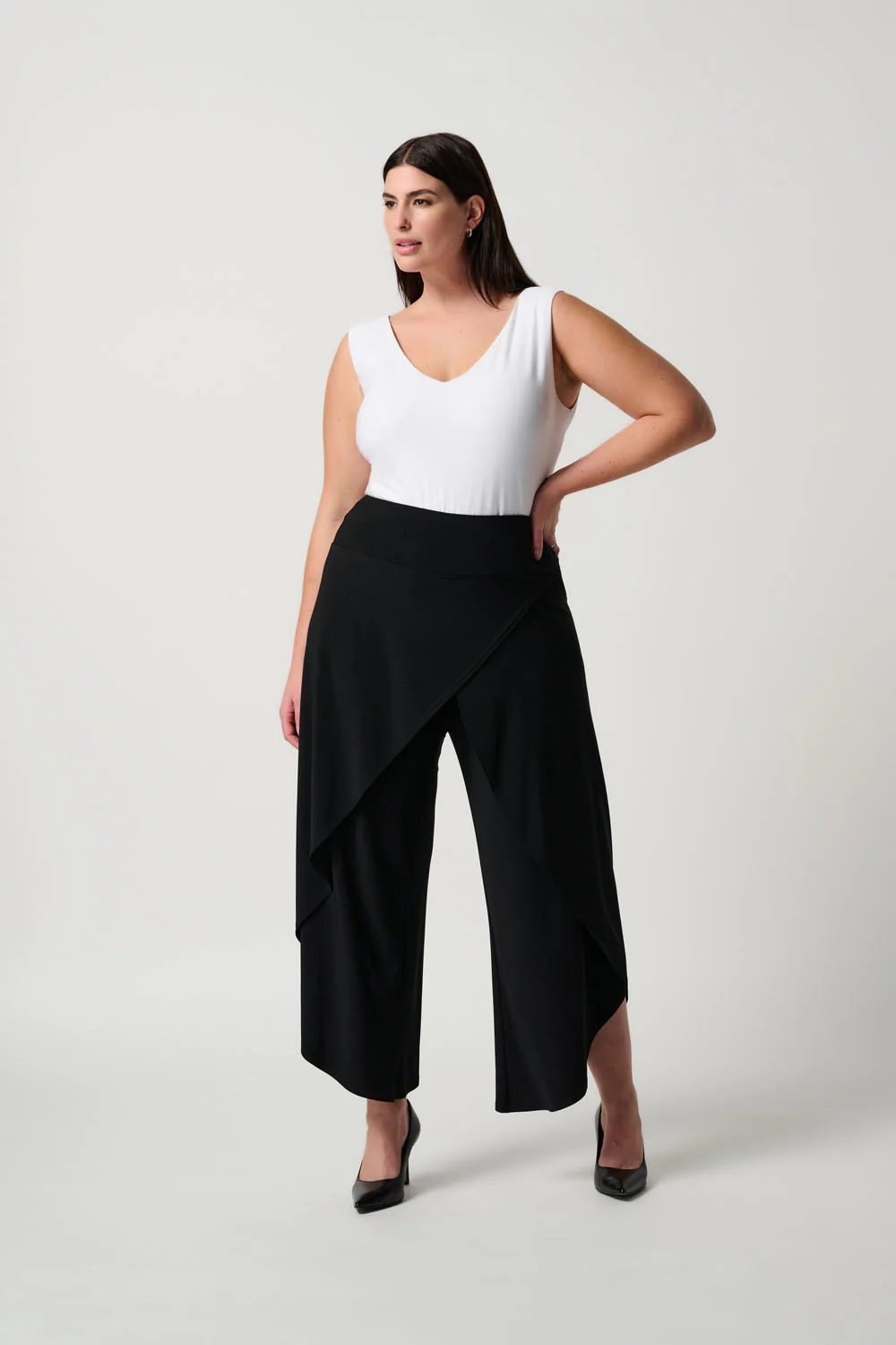 Joseph Ribkoff Black Classic Overlay Pant Style 211494TT - Image 4