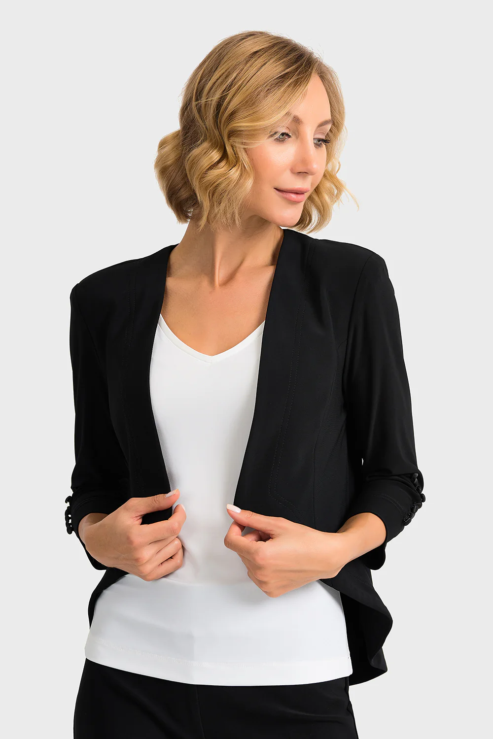 Joseph Ribkoff Black Tux Bolero Style 161140 - Image 2