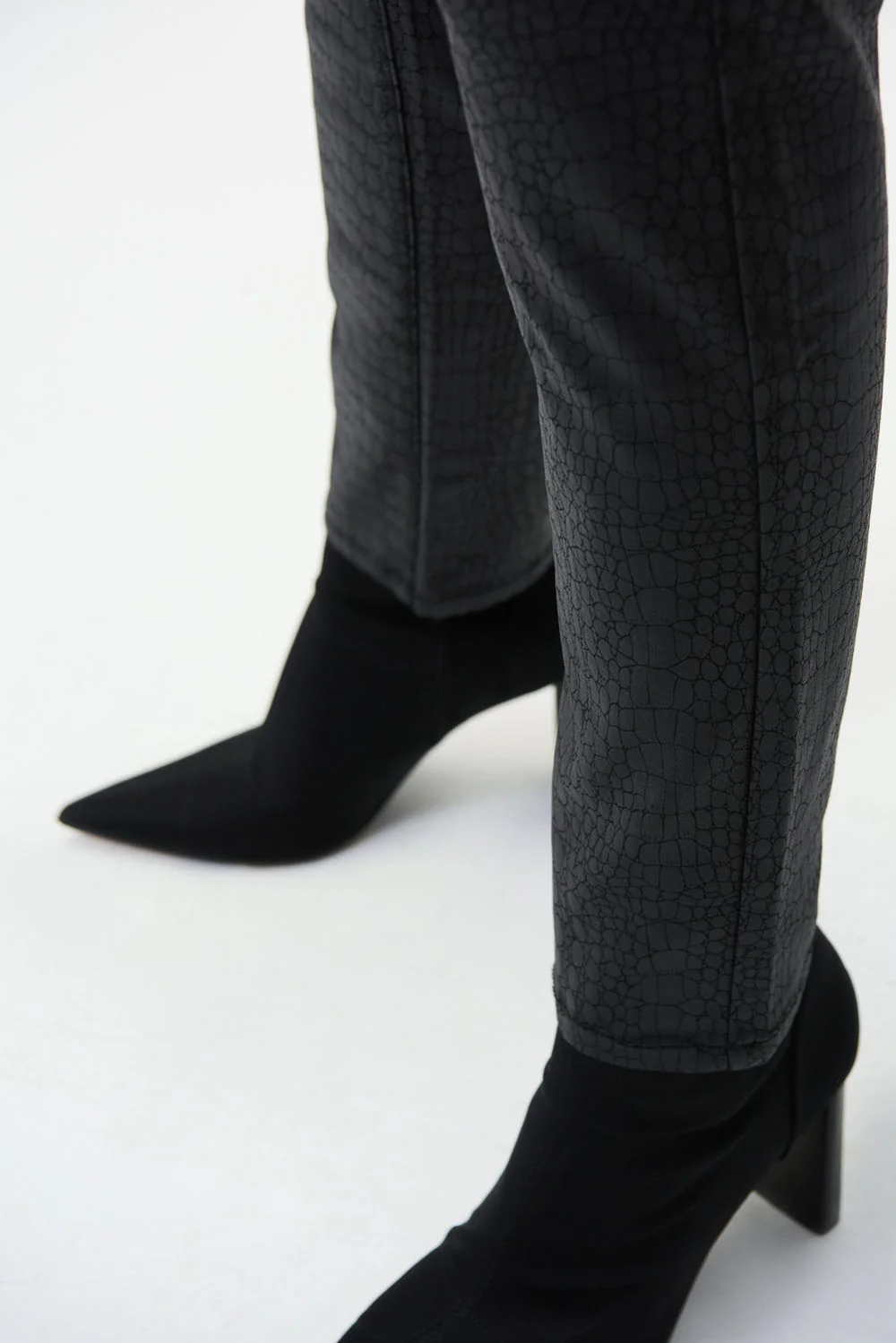 Joseph Ribkoff Black Croc Print Pants Style 224943 - Image 3