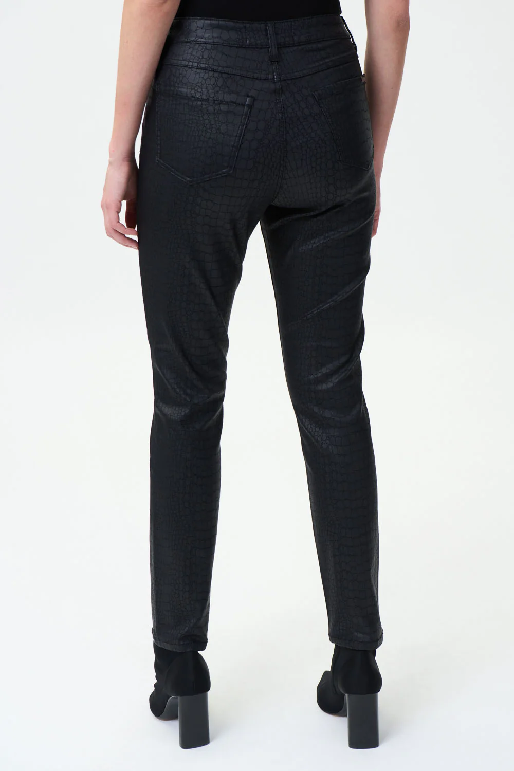 Joseph Ribkoff Black Croc Print Pants Style 224943 - Image 4