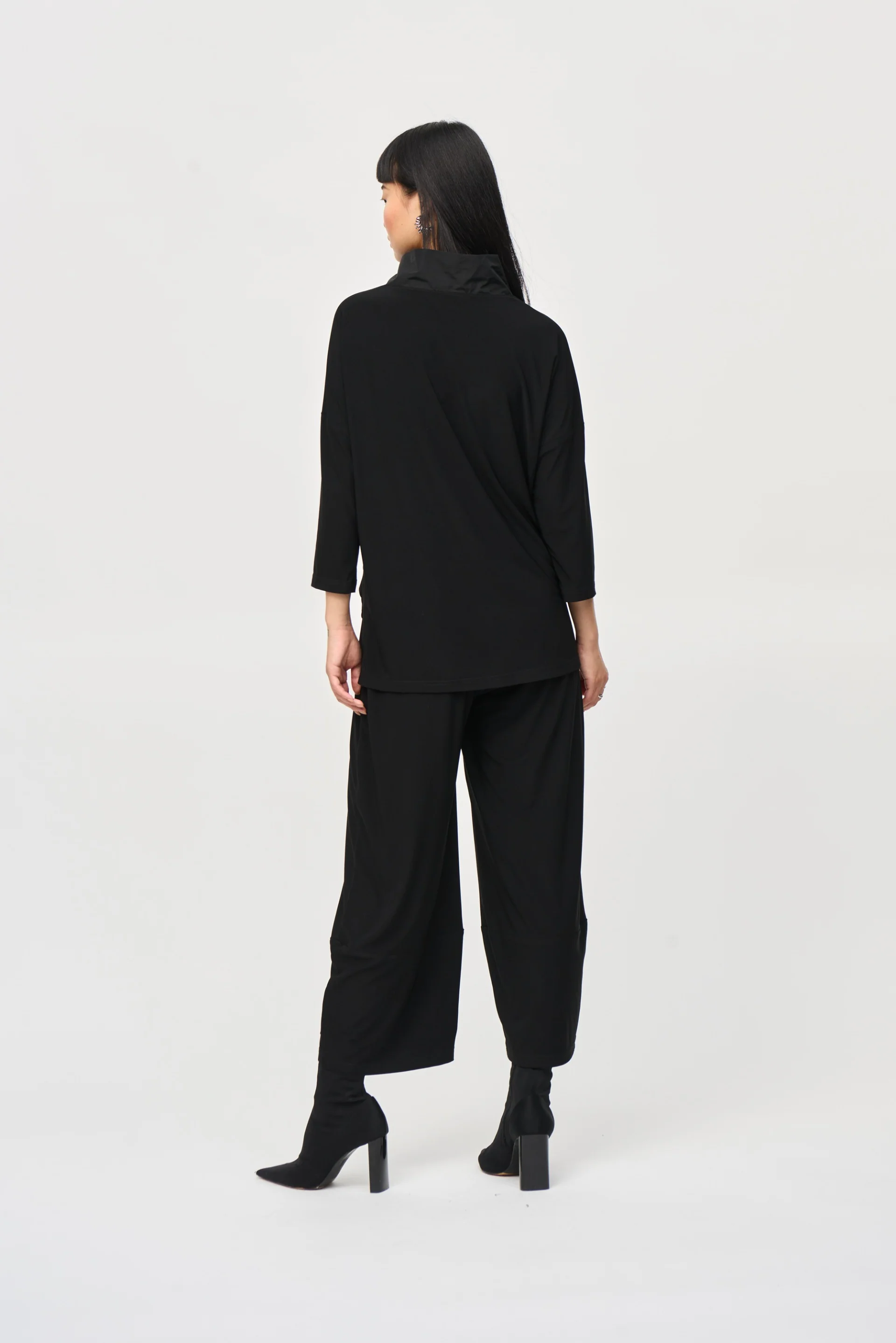 Joseph Ribkoff Black Cropped Jumpsuit Style 243137 - Image 5