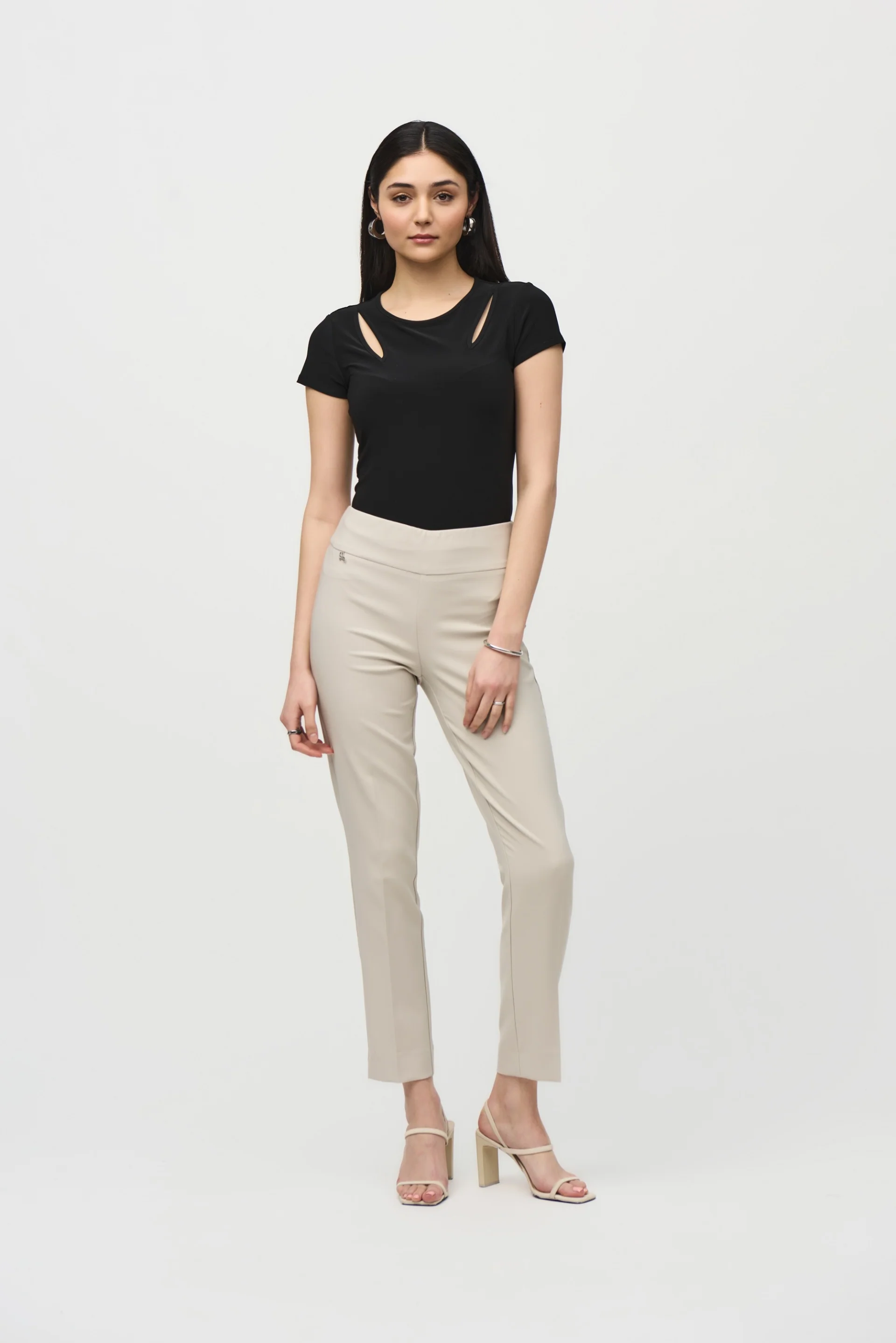 Joseph Ribkoff Black Cutout Top Style 241245 - Image 3
