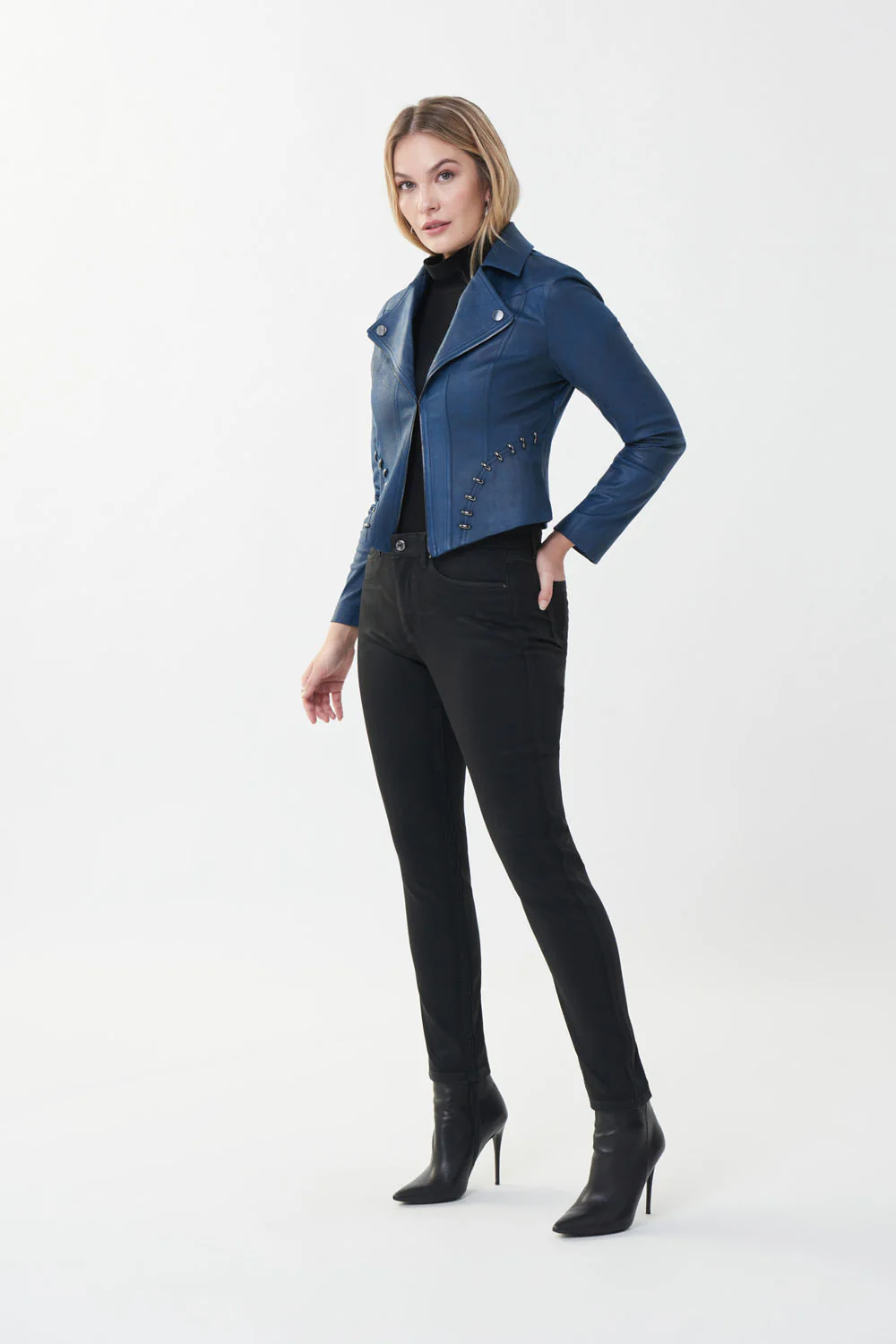 Joseph Ribkoff Black Denim Pants Style 223933 - Image 4