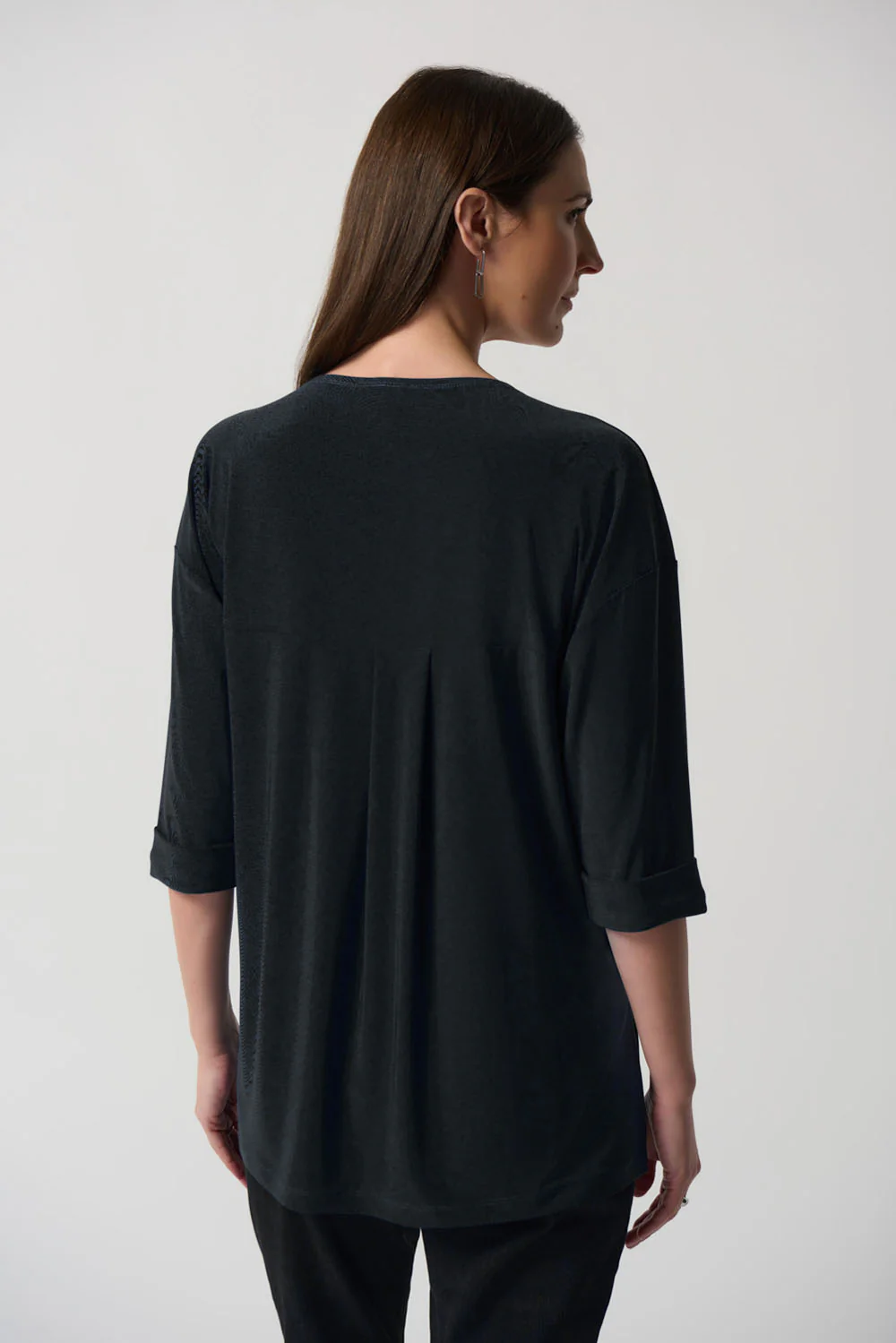 Joseph Ribkoff Black Dolman Sleeve Boxy Top Style 233186 - Image 3