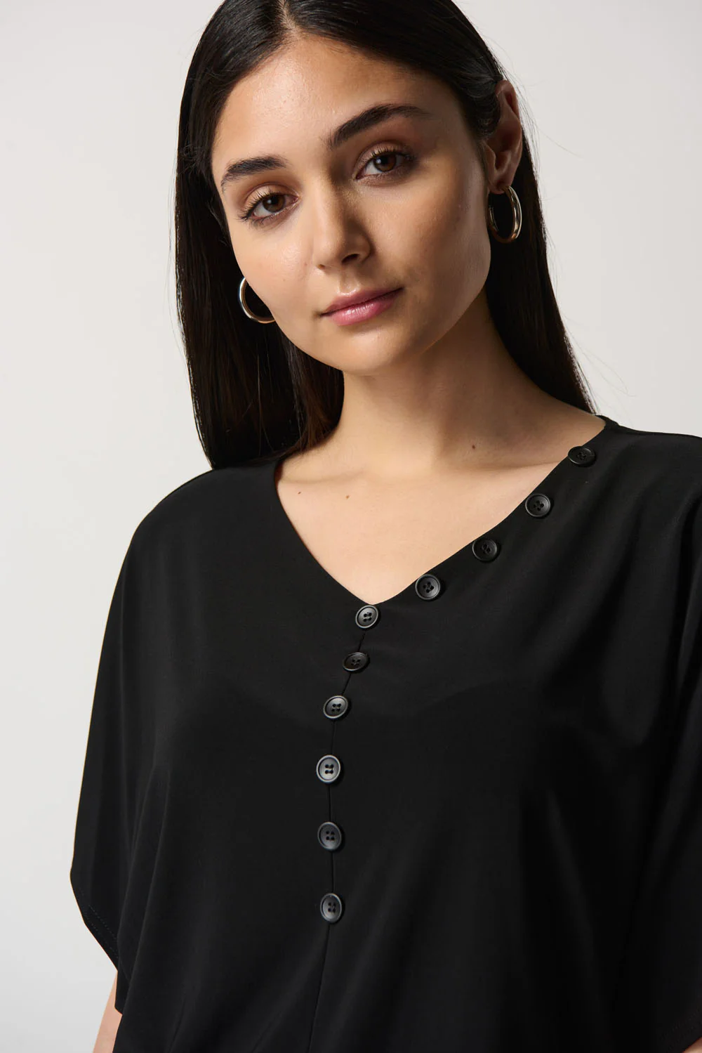 Joseph Ribkoff Black Dolman Sleeve Top Style 233202 - Image 2