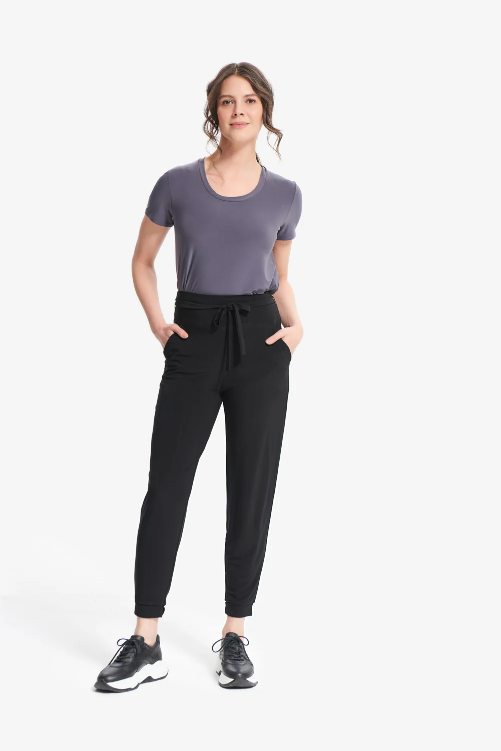 Joseph Ribkoff Black Drawstring Pant Style 214250 - Image 2