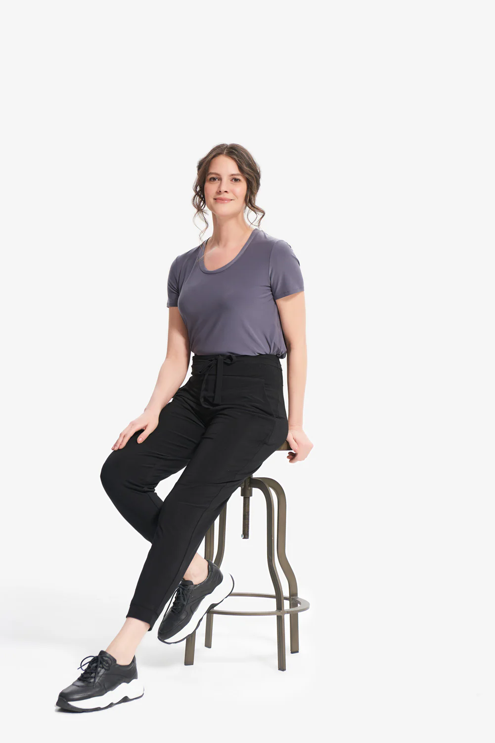 Joseph Ribkoff Black Drawstring Pant Style 214250 - Image 3