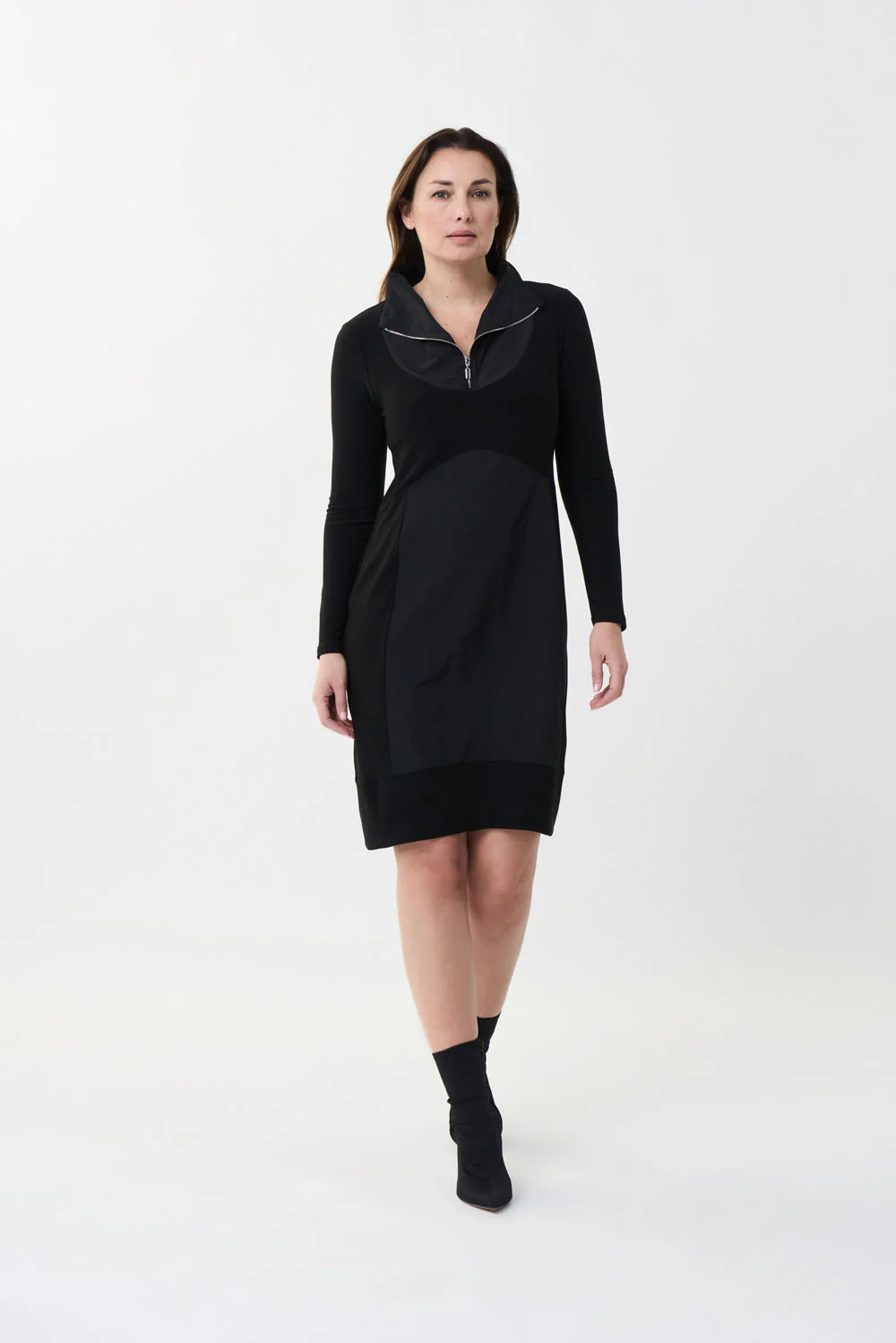 Joseph Ribkoff Black Half Zip Dress  Style 223197