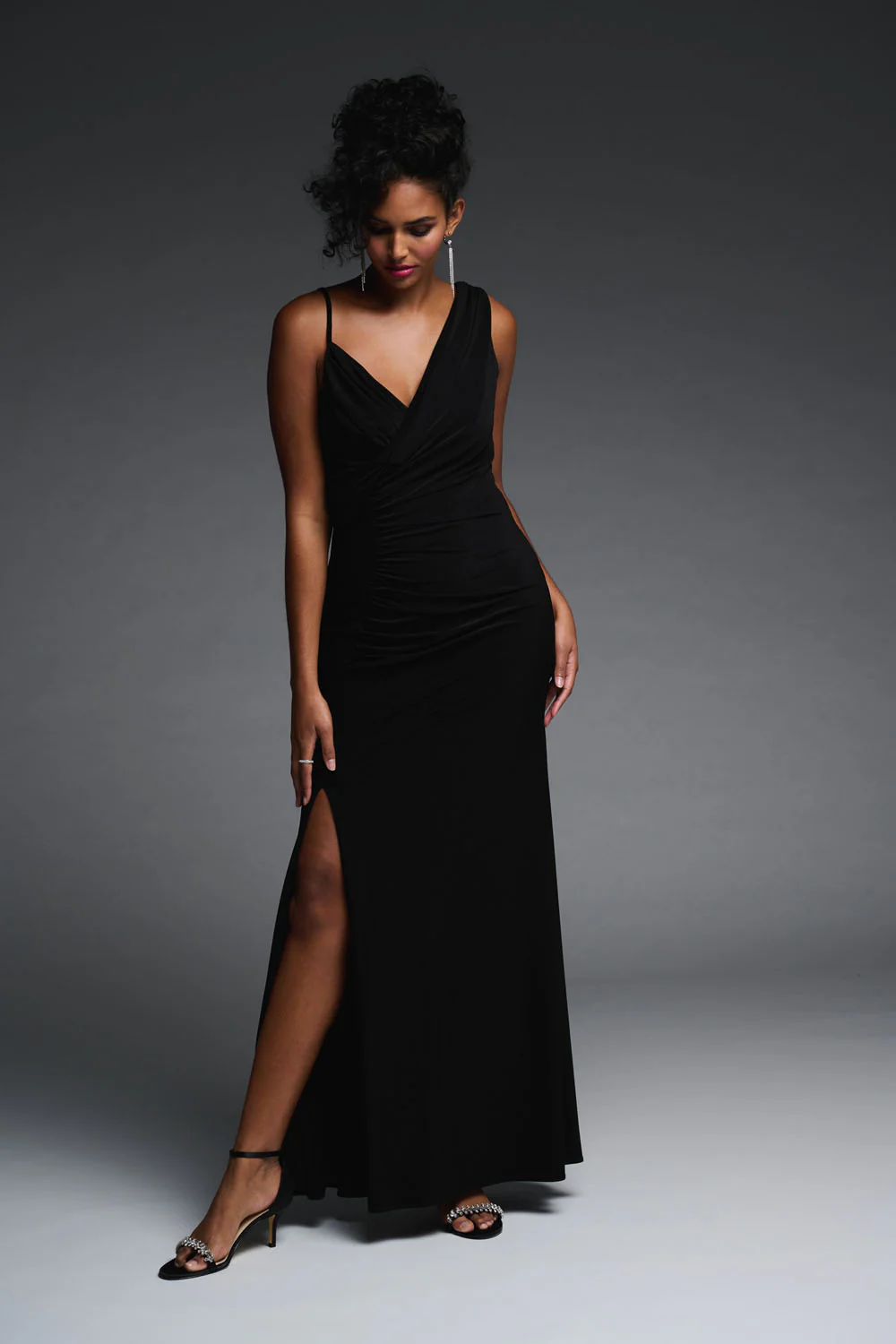 Joseph Ribkoff Black Ruched Gown Style 223714