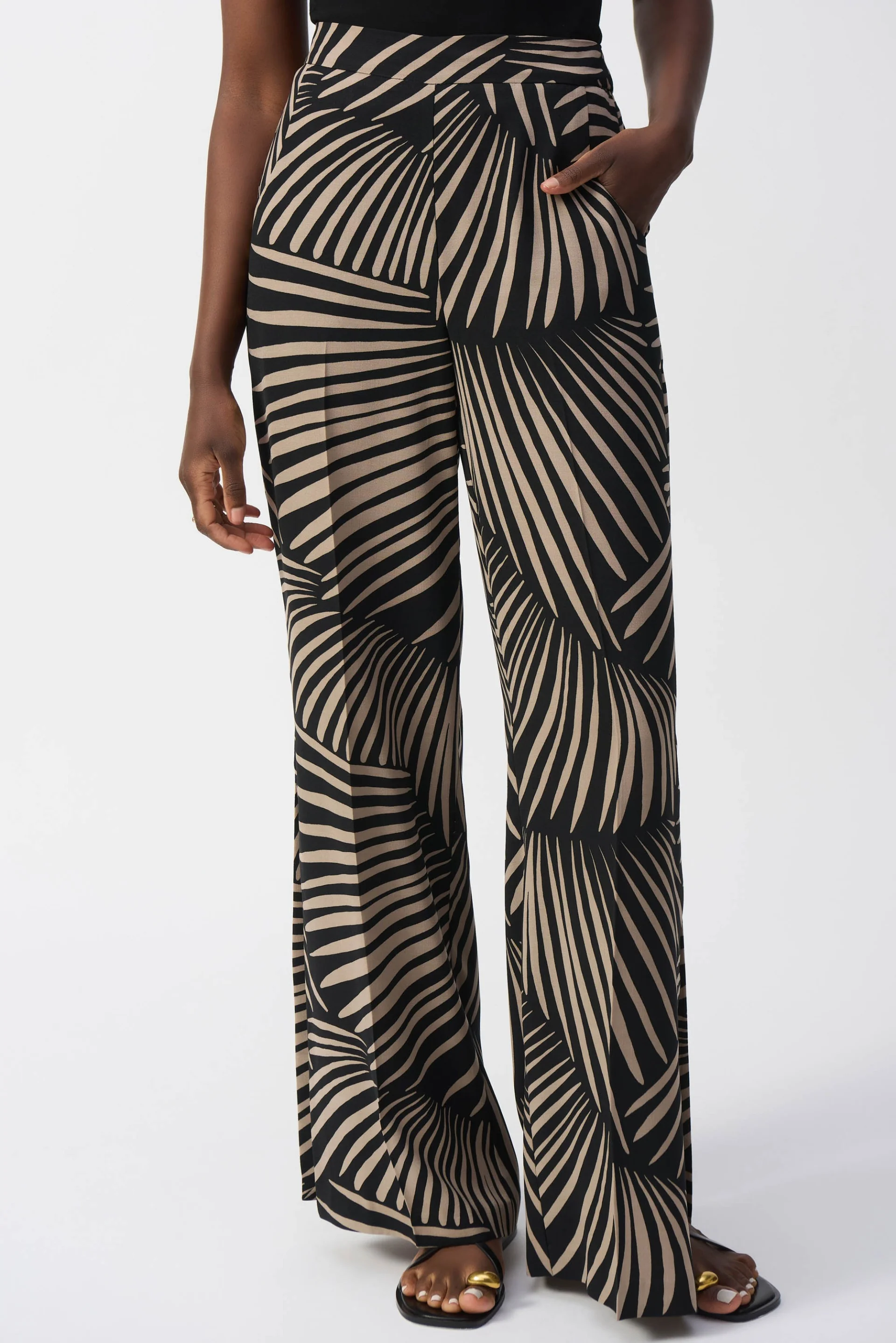 Joseph Ribkoff Tropical Print Wide-Leg Pants Style 251085