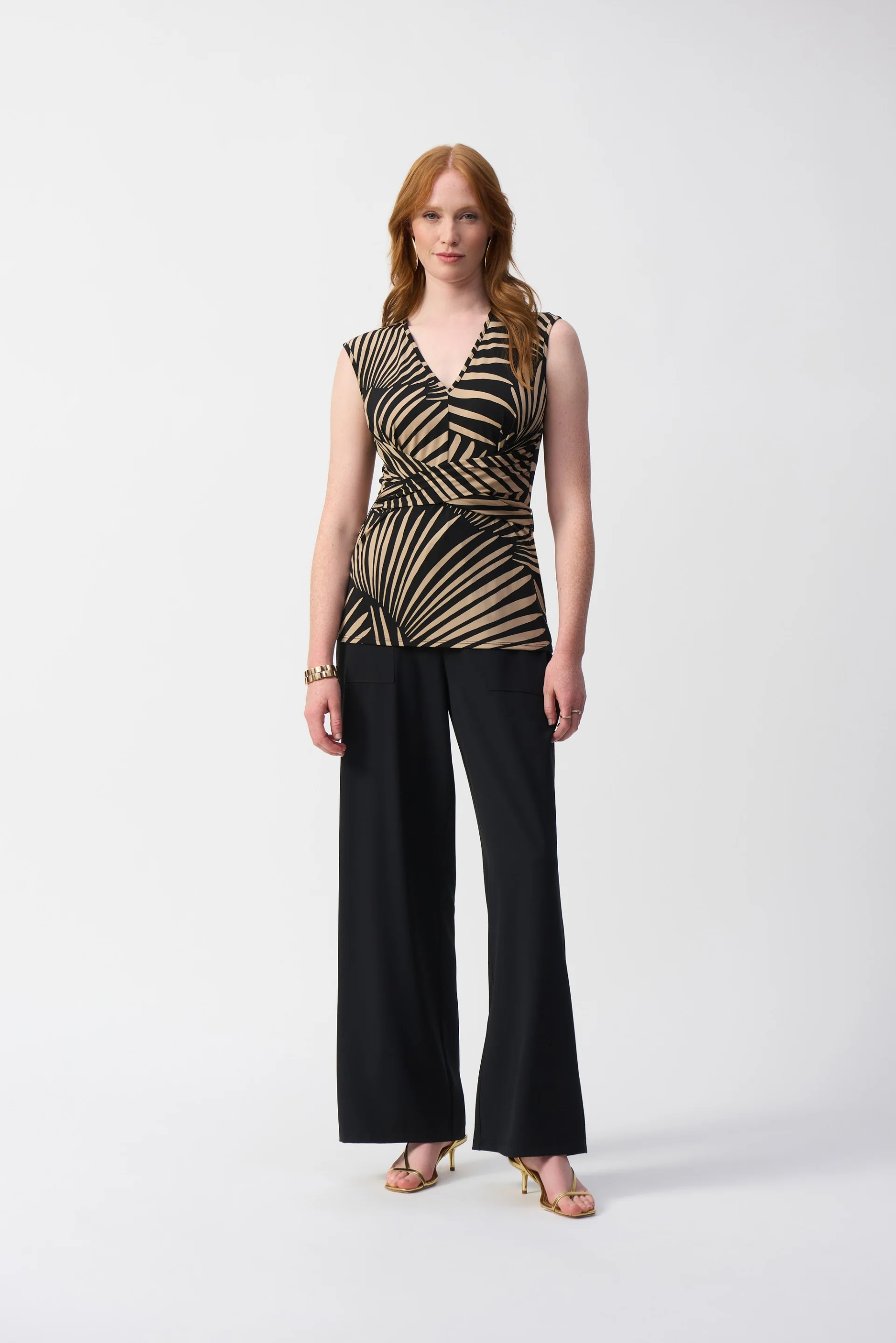 Joseph Ribkoff Tropical Print Fit and Flare Top Style 251171 - Image 2