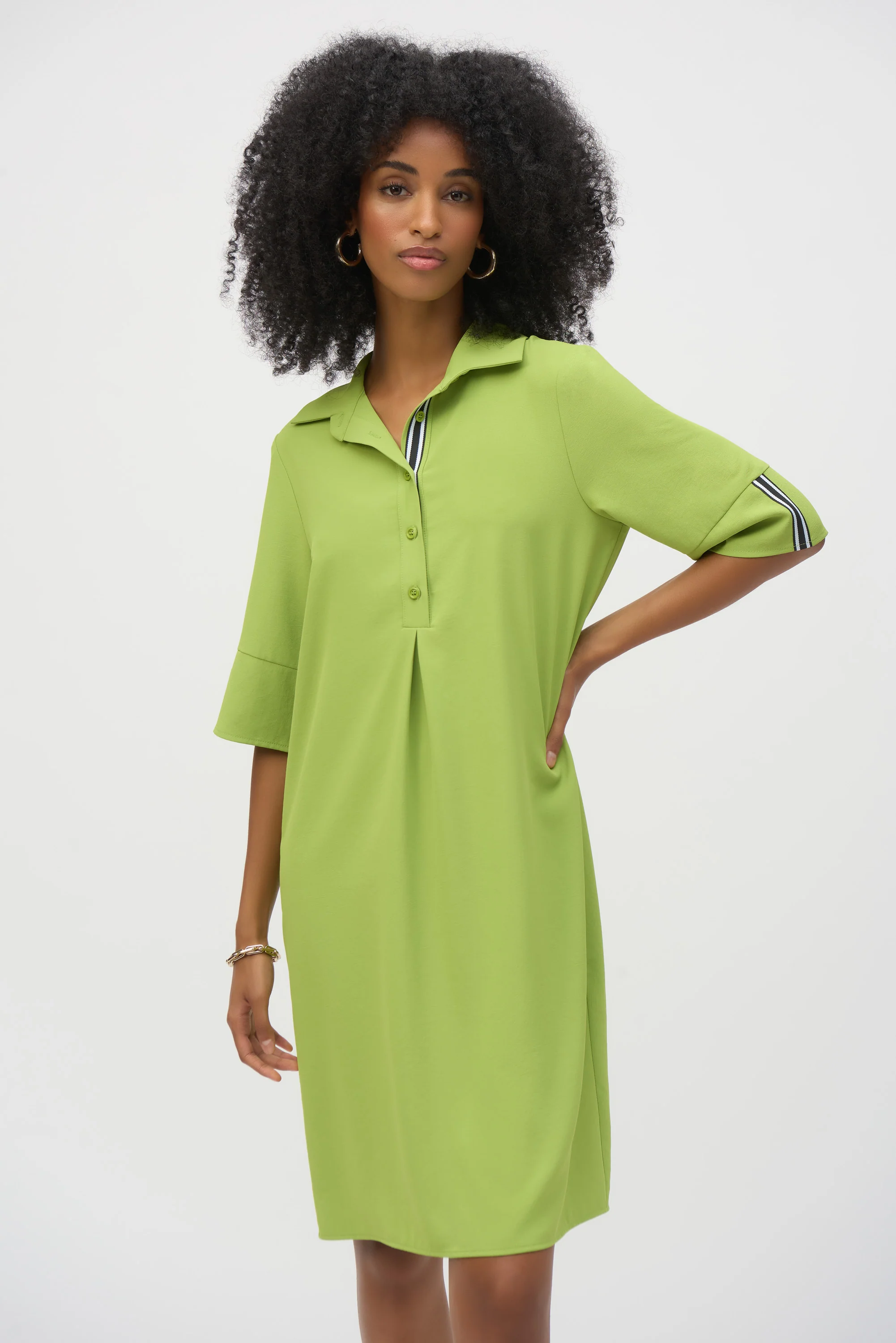 Joseph Ribkoff Eggshell Straight Shirt Dress Style 252020 - Image 3